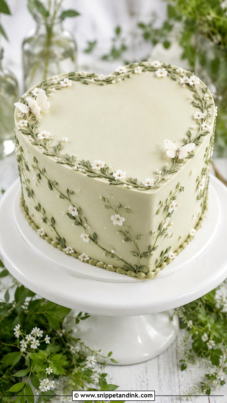 Fairy Heart Wedding Cake With Vines - Snippet and Ink - 20 Fairy Heart Cake Ideas for Wedding
