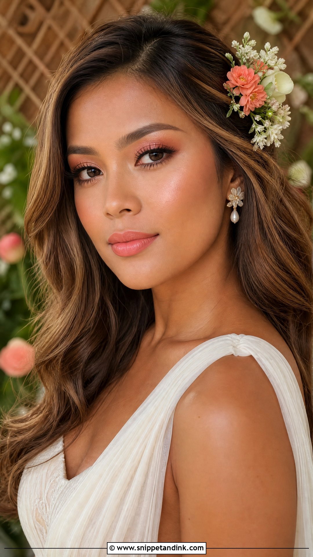 Fairy Wedding Makeup With Coral Lips - Snippet and Ink - 25 Fairy Wedding Makeup Ideas