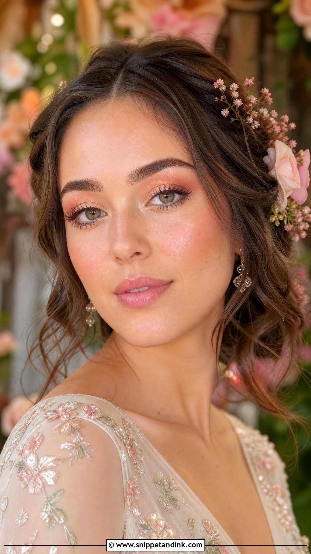 Fairy Wedding Makeup With Peach And Pink Tones - Snippet and Ink - 25 Fairy Wedding Makeup Ideas