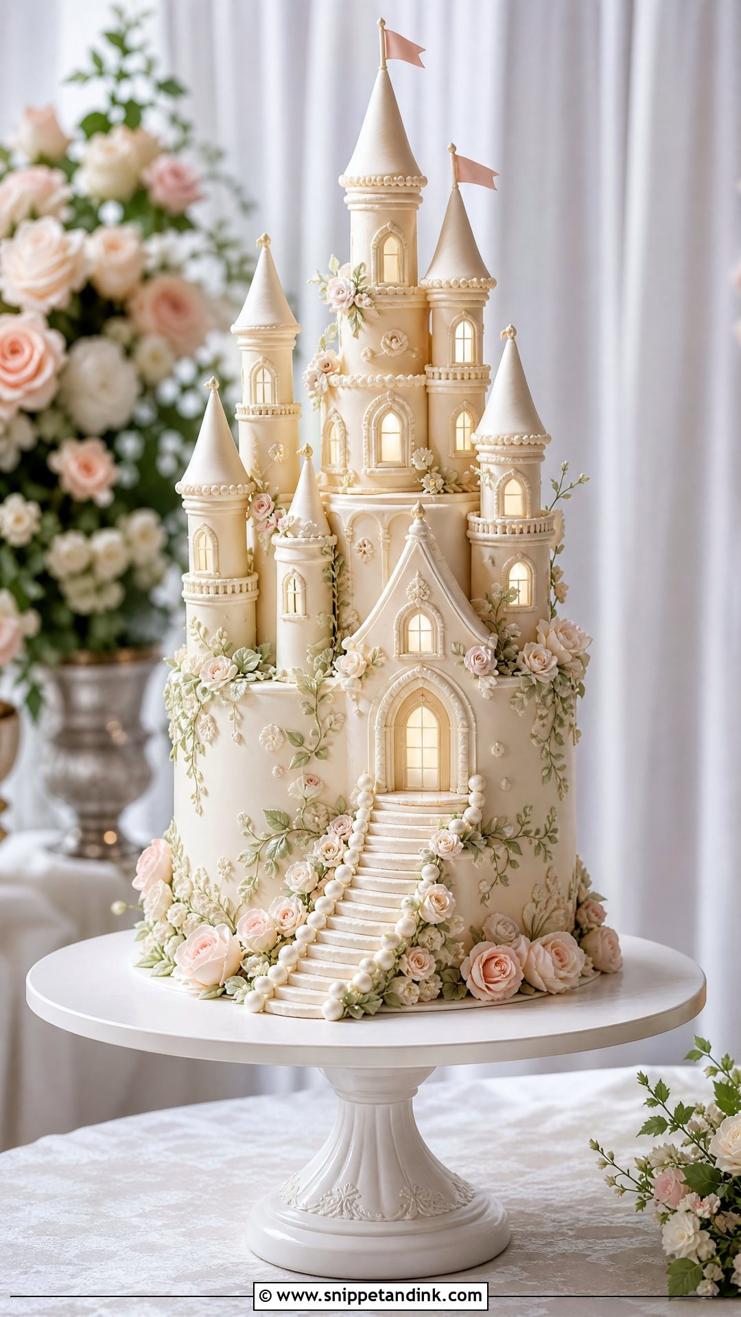 Fairytale Castle Wedding Cake - Snippet and Ink - 25 Castle Theme Cake Ideas for Wedding