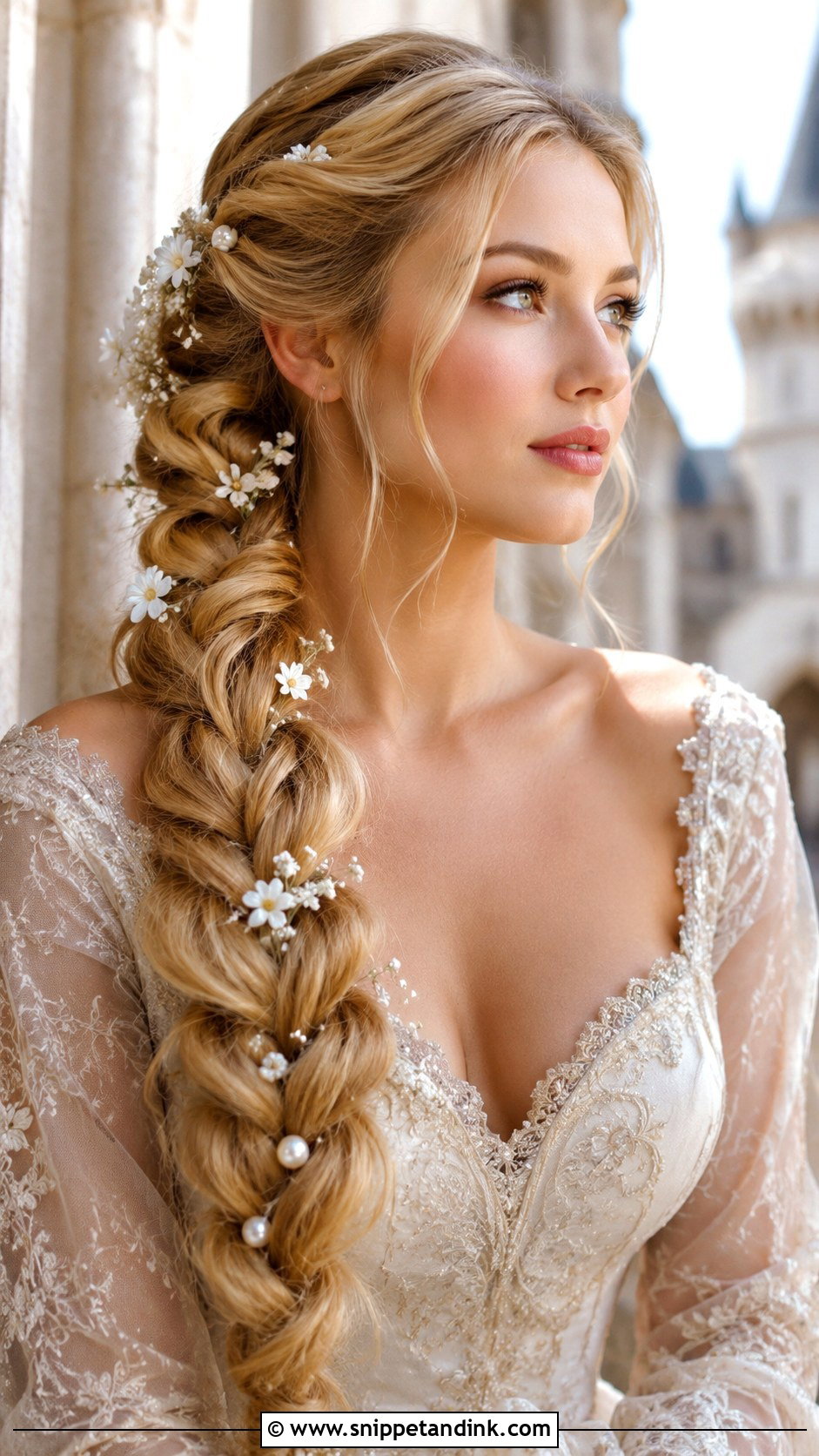 Fairytale Rapunzel Side Braid - Snippet and Ink - 20 Fantasy Wedding Hair Ideas