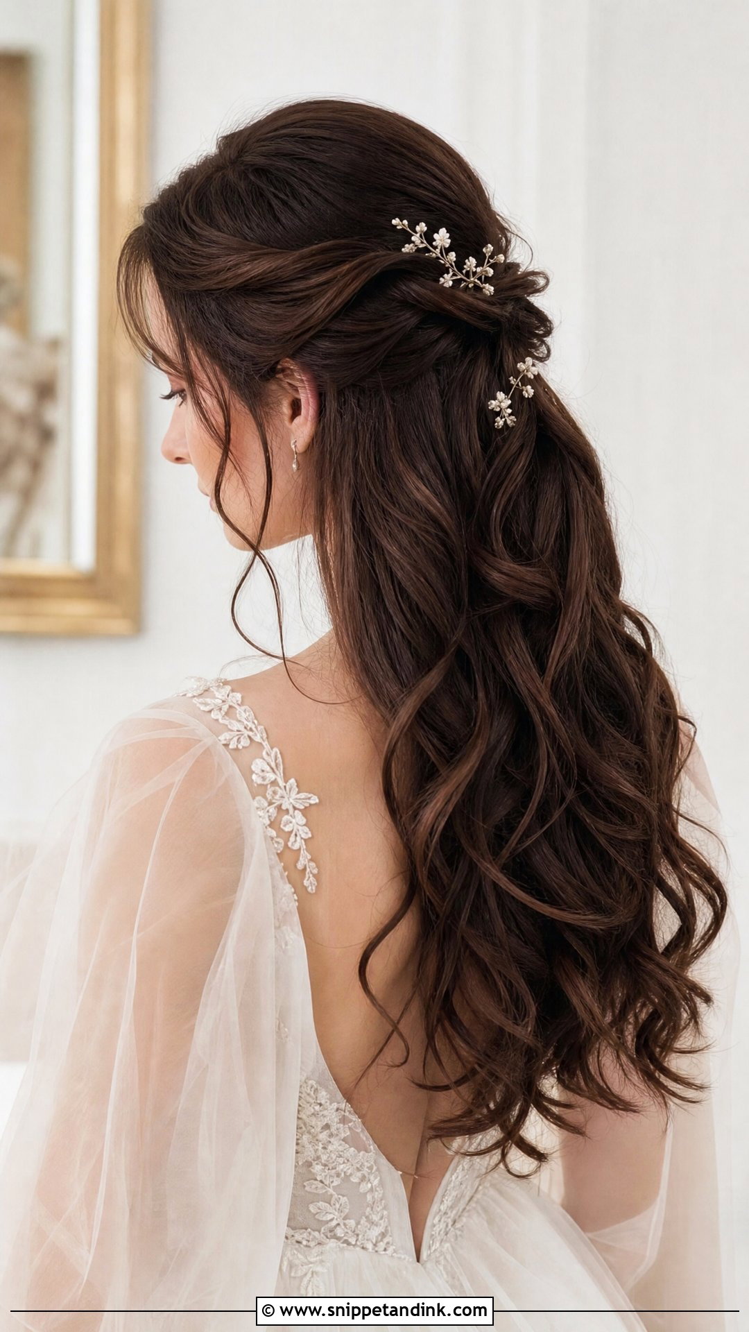 Fairytale Wedding Half Up Half Down Hair - Snippet and Ink - 15 Fairytale Wedding Hairstyles