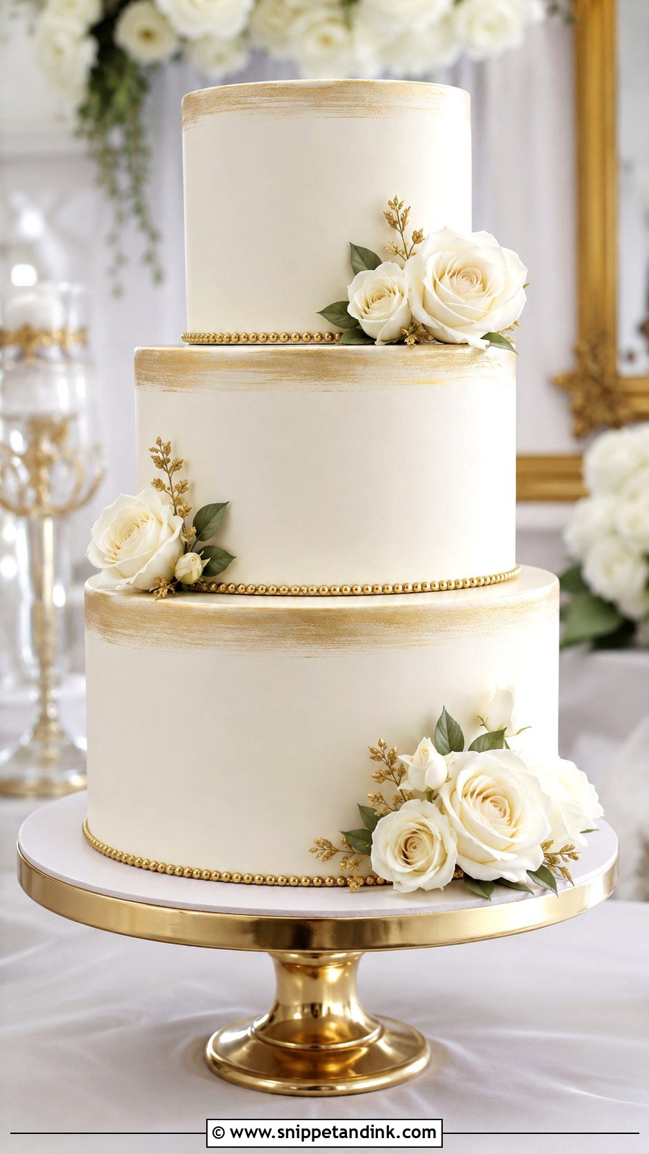 Fake Wedding Cake With Gold Accents - Snippet and Ink - 20 How to Make a Fake Wedding Cake