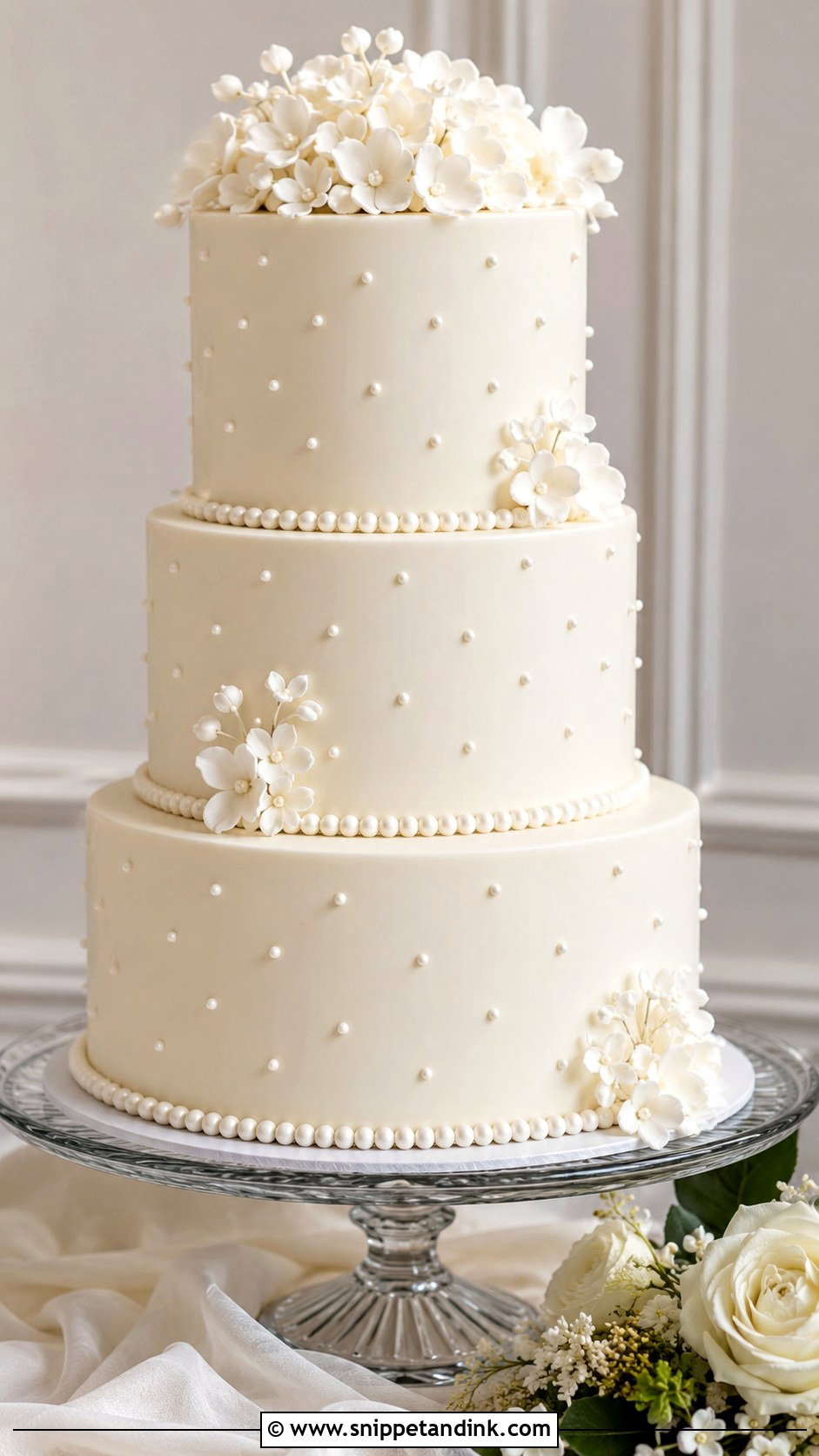 Fake Wedding Cake With Pearl Details - Snippet and Ink - 20 How to Make a Fake Wedding Cake