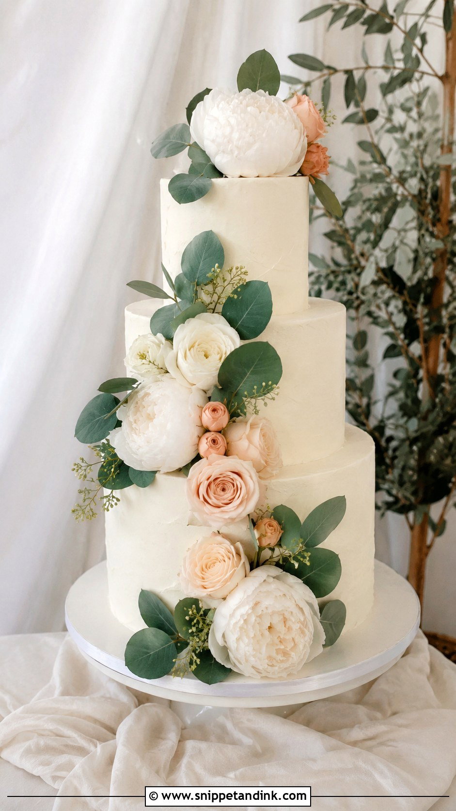 Fake Wedding Cake With Silk Flowers - Snippet and Ink - 20 How to Make a Fake Wedding Cake