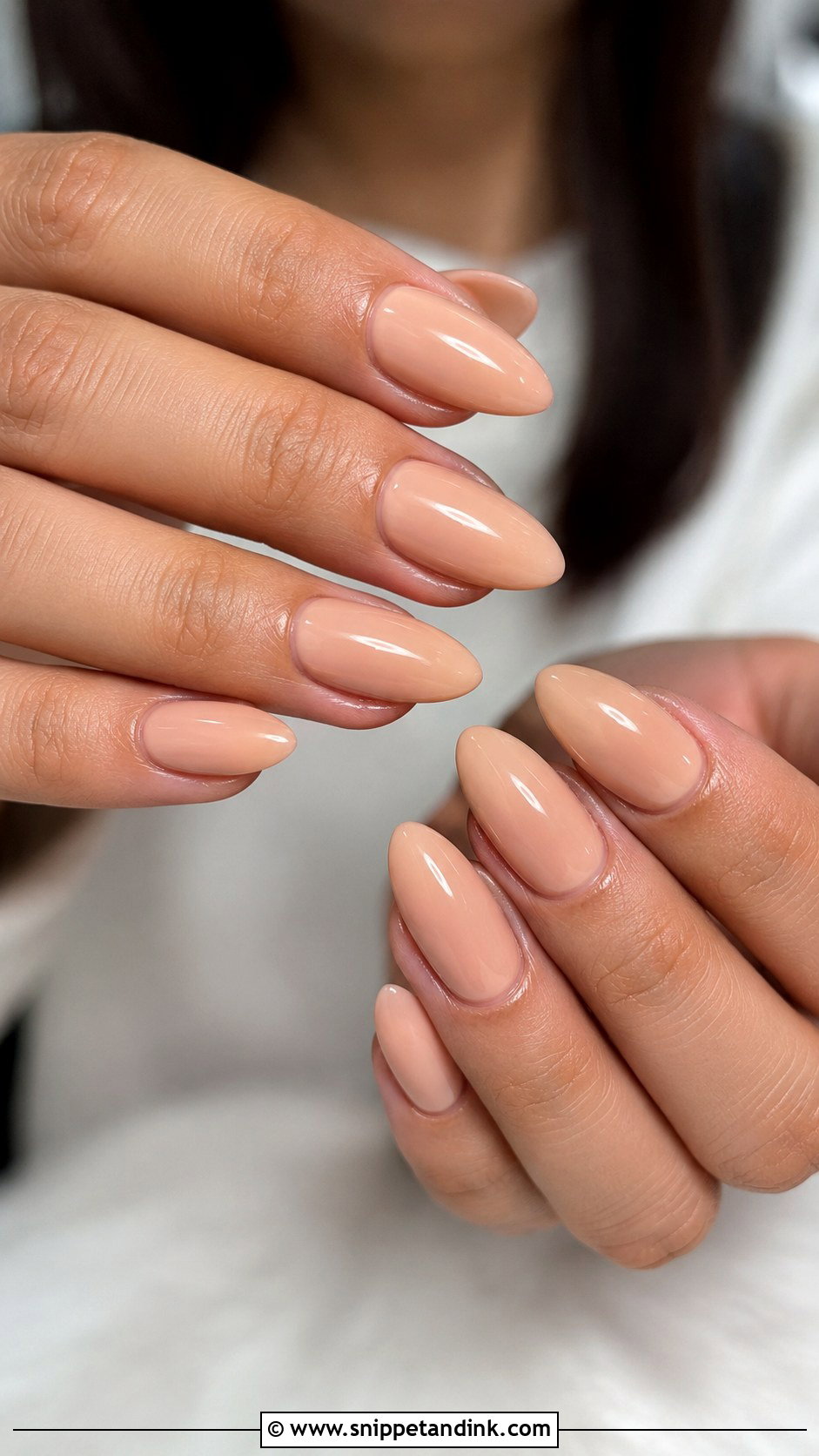Fake Wedding Nails With Almond Nude Finish - Snippet and Ink - 20 Fake Wedding Nails