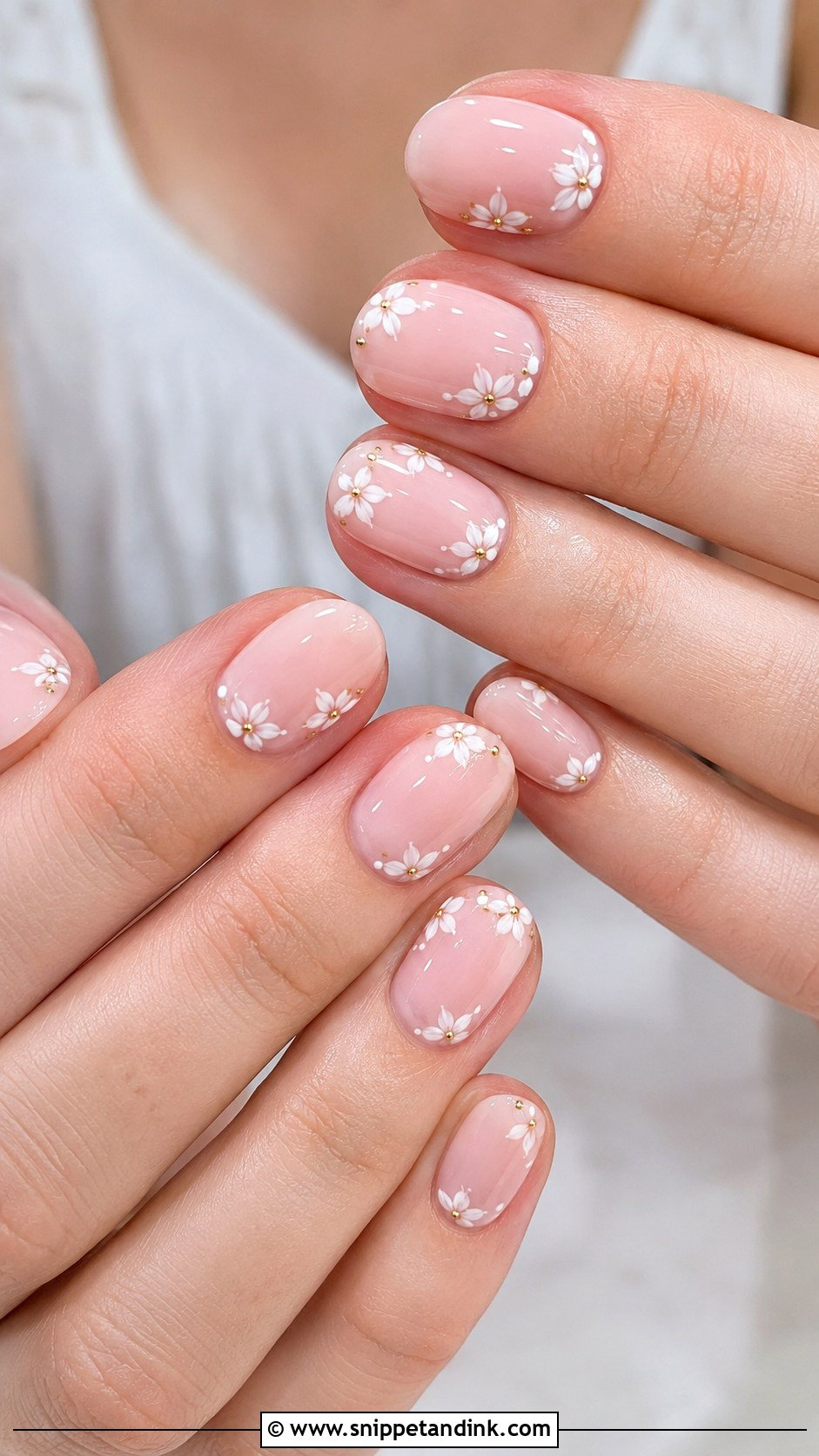 Fake Wedding Nails With Floral Accents - Snippet and Ink - 20 Fake Wedding Nails
