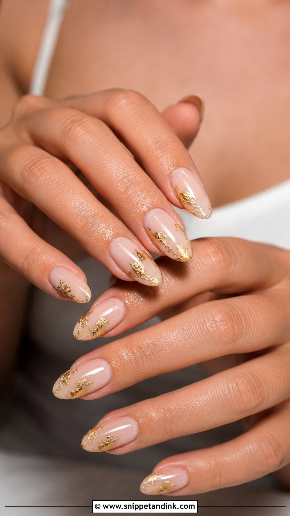 Fake Wedding Nails With Gold Foil - Snippet and Ink - 20 Fake Wedding Nails