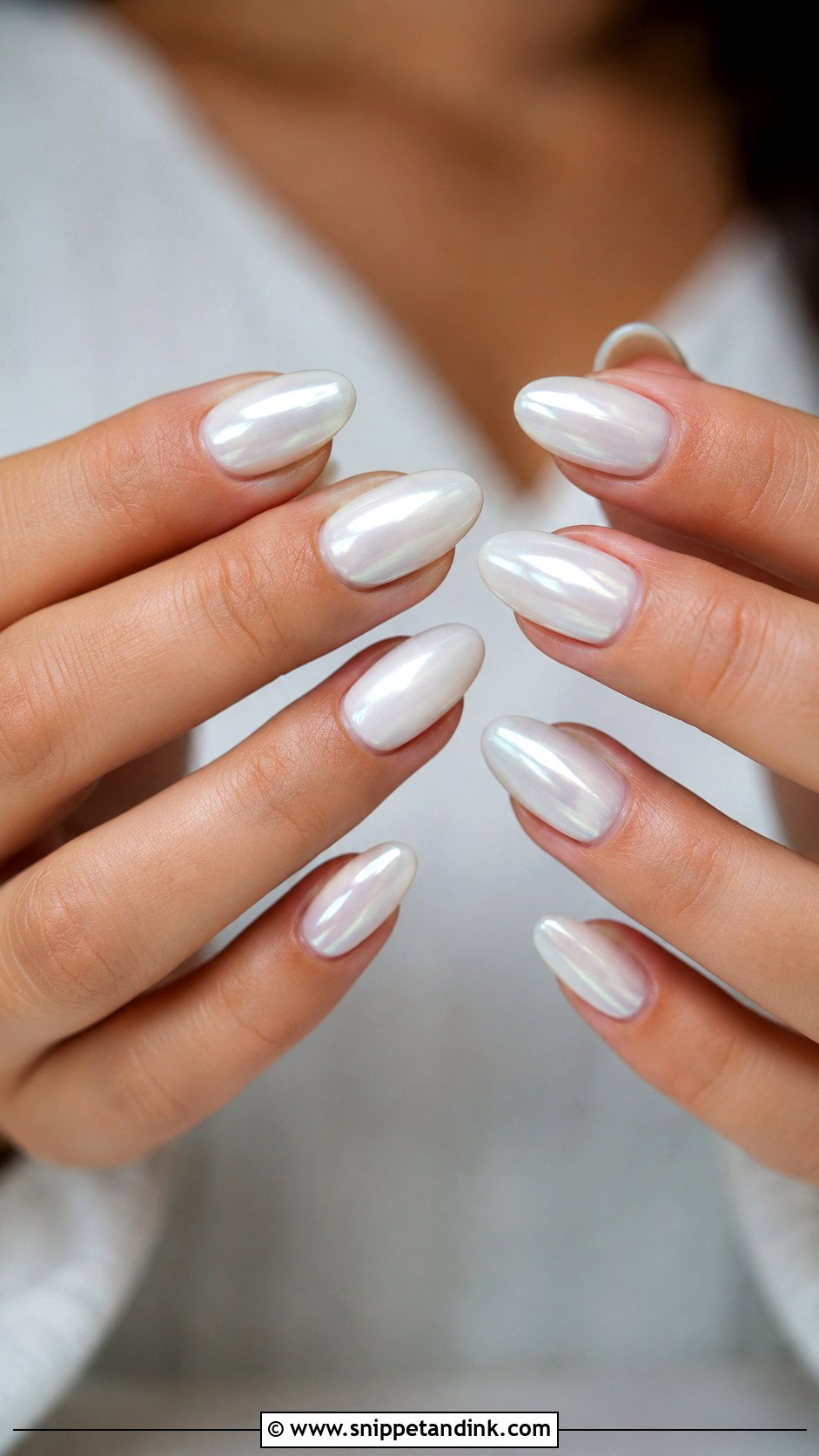 Fake Wedding Nails With White Chrome Finish - Snippet and Ink - 20 Fake Wedding Nails