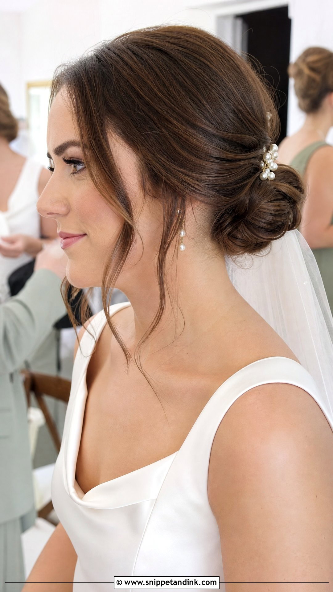 Fall Bridal Low Bun - Snippet and Ink - 15 Fall Bridal Hair Ideas