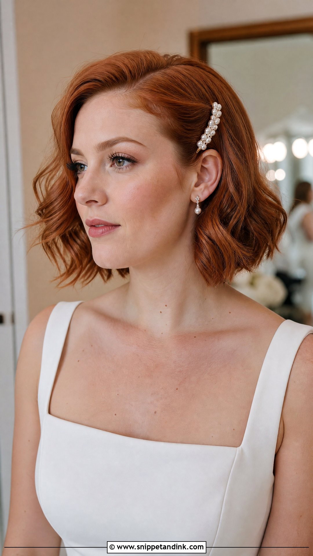 Fall Bridal Short Bob Hair - Snippet and Ink - 15 Fall Bridal Hair Ideas