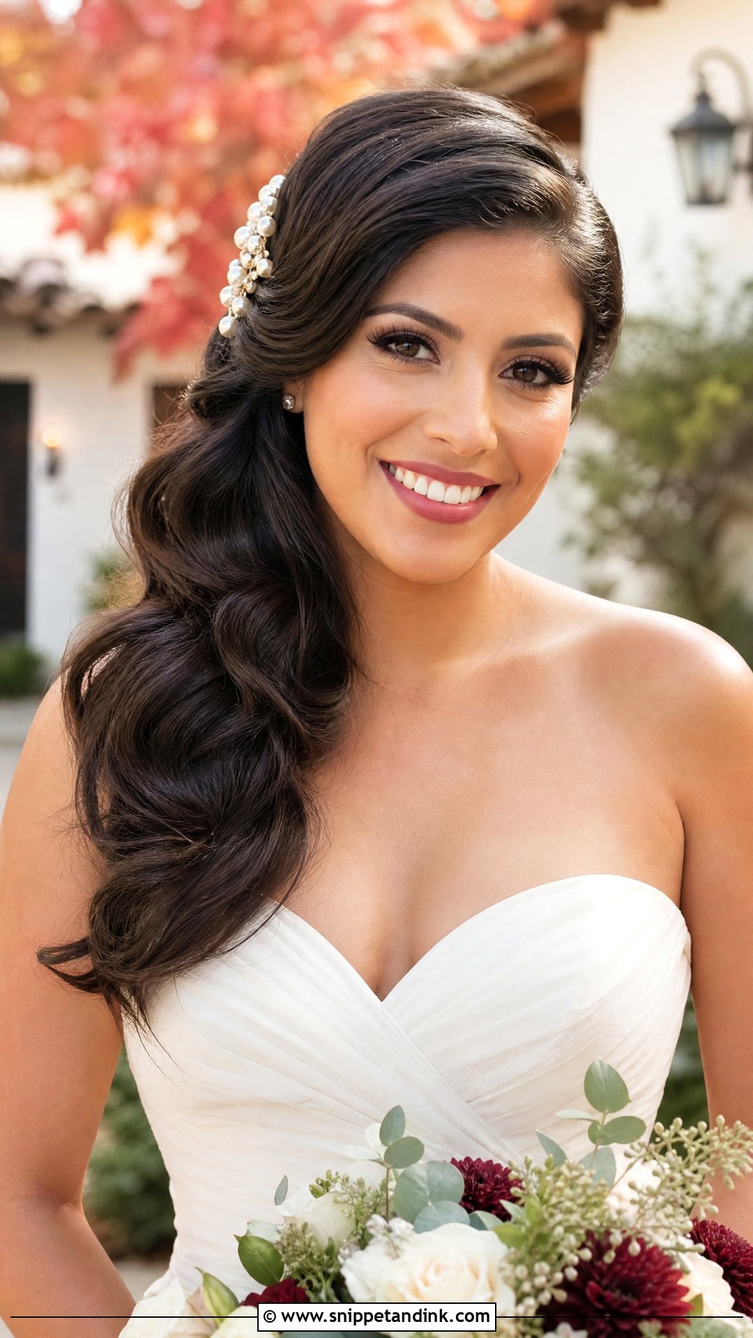 Fall Bridal Side Swept Hair - Snippet and Ink - 15 Fall Bridal Hair Ideas