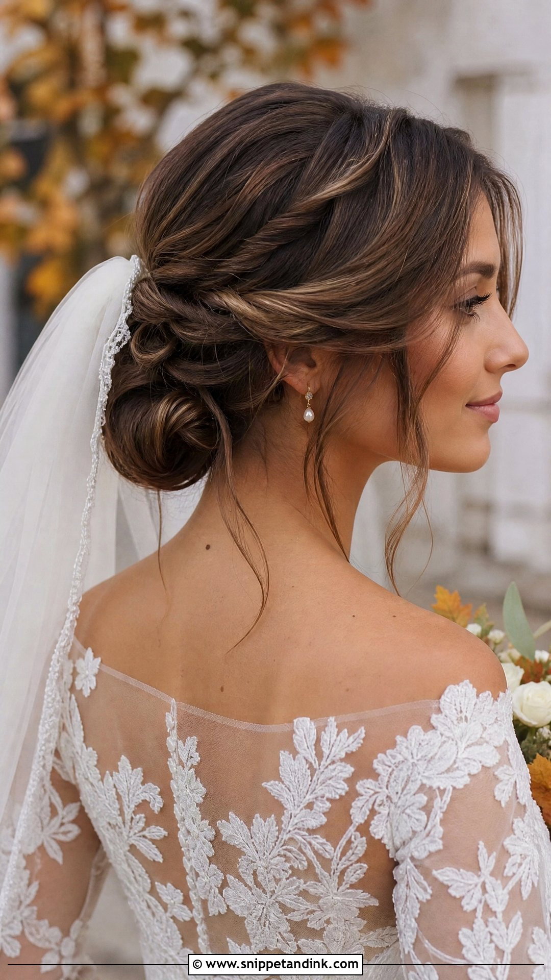 Fall Bridal Twisted Bun - Snippet and Ink - 15 Fall Bridal Hair Ideas