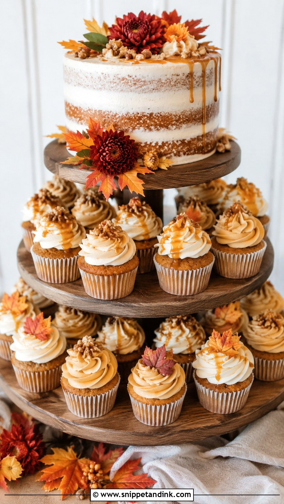 Fall Cupcake Wedding Cake - Snippet and Ink - 20 Cupcake Wedding Cake Ideas