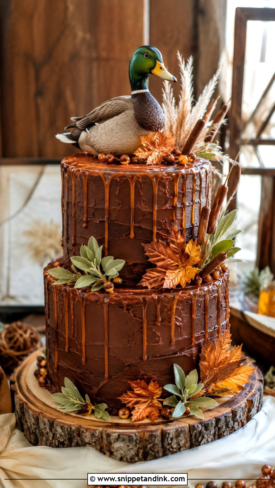 Fall Duck Hunting Wedding Cake - Snippet and Ink - 20 Duck Hunting Wedding Cake Ideas