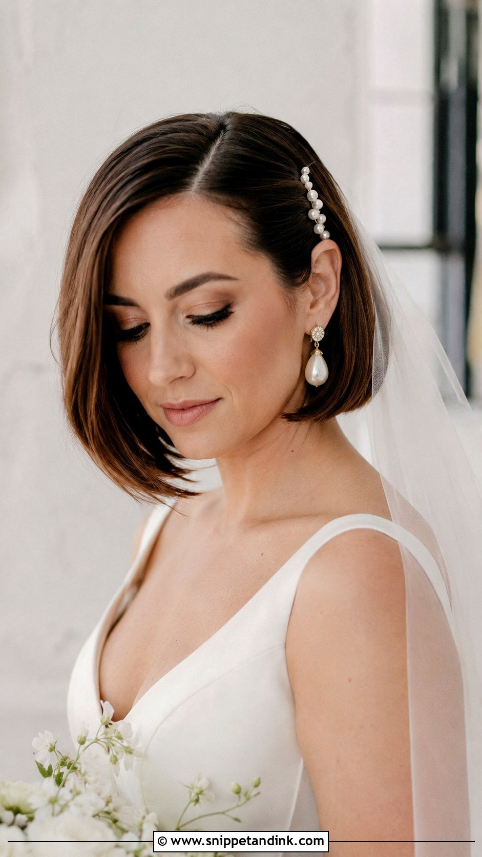 Fall Wedding Bob Hair For Bride - Snippet and Ink - 20 Fall Wedding Hair for Bride Ideas