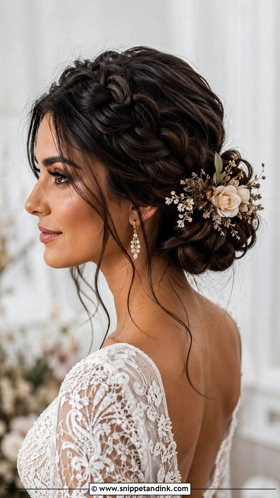 Fall Wedding Braided Updo For Bride - Snippet and Ink - 20 Fall Wedding Hair for Bride Ideas