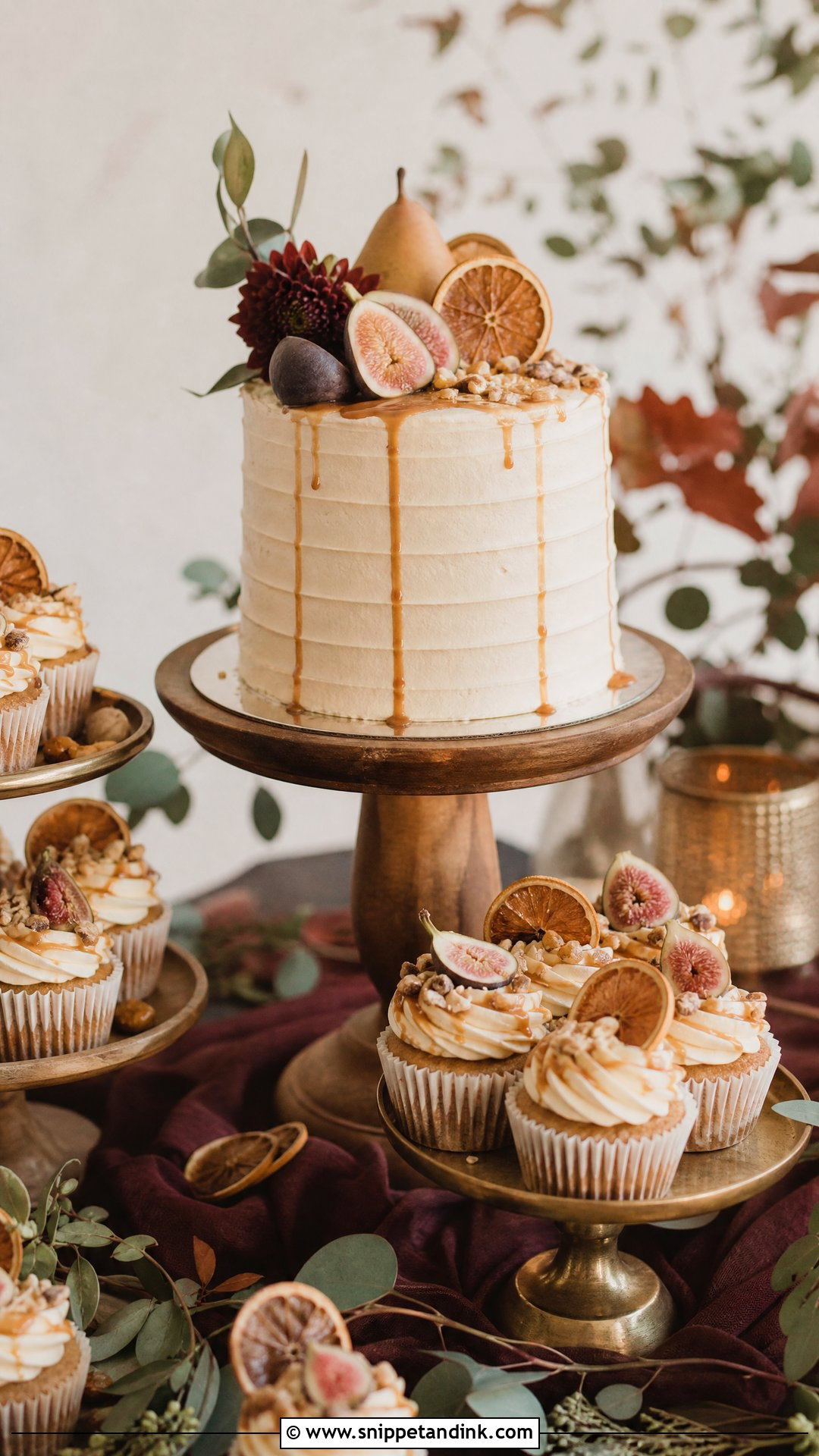 Fall Wedding Cake And Cupcakes - Snippet and Ink - 20 Wedding Cake and Cupcake Display