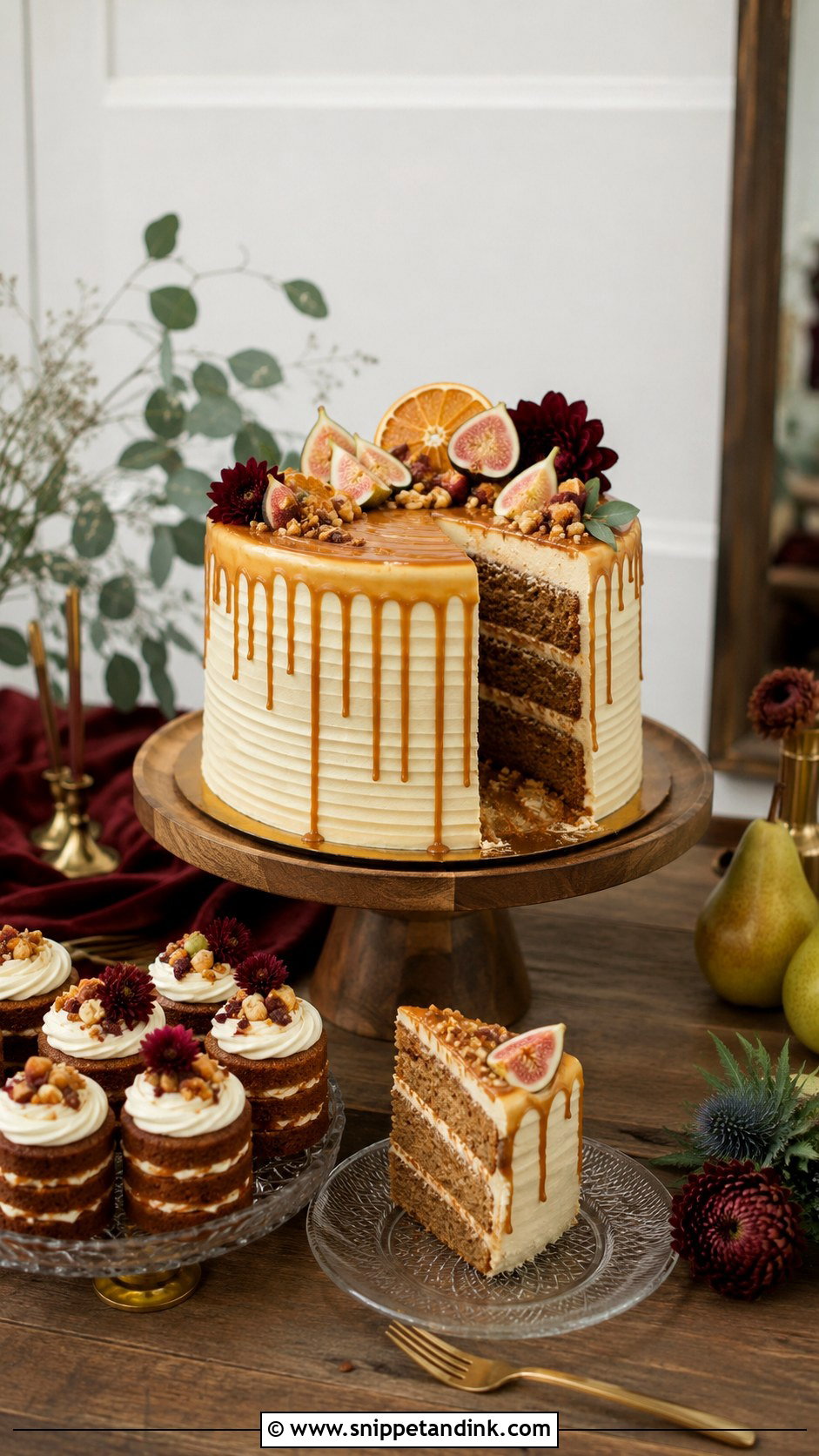 Fall Wedding Cake Station - Snippet and Ink - 20 Wedding Cake Station Ideas