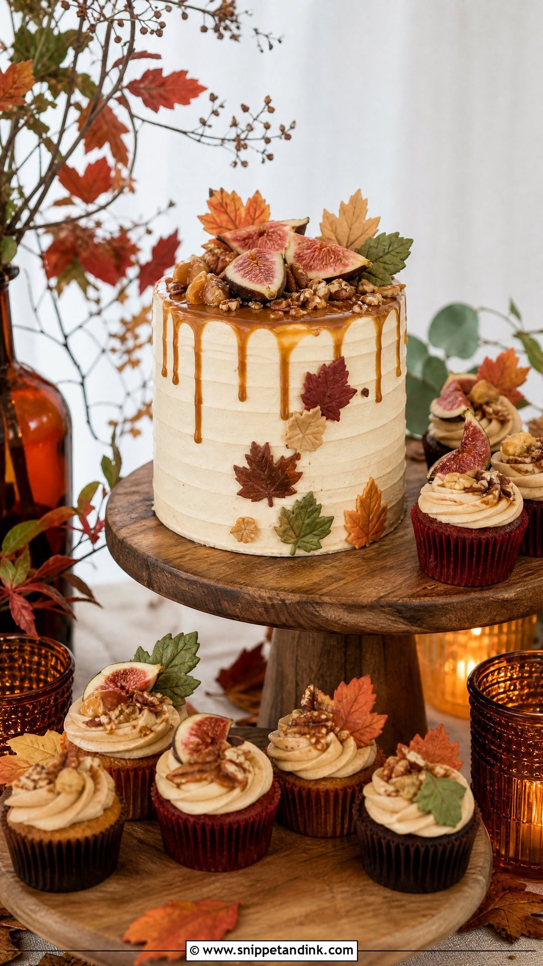 Fall Wedding Cake With Cupcakes - Snippet and Ink - 20 Wedding Cakes with Cupcakes