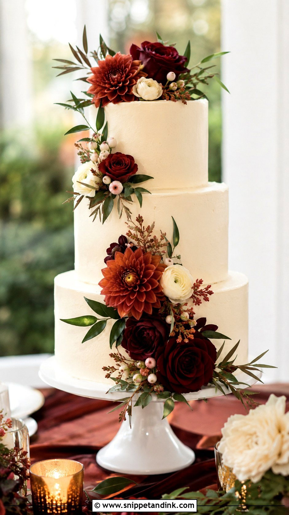 Fall Wedding Cake With Flowers - Snippet and Ink - 20 Wedding Cakes for Fall