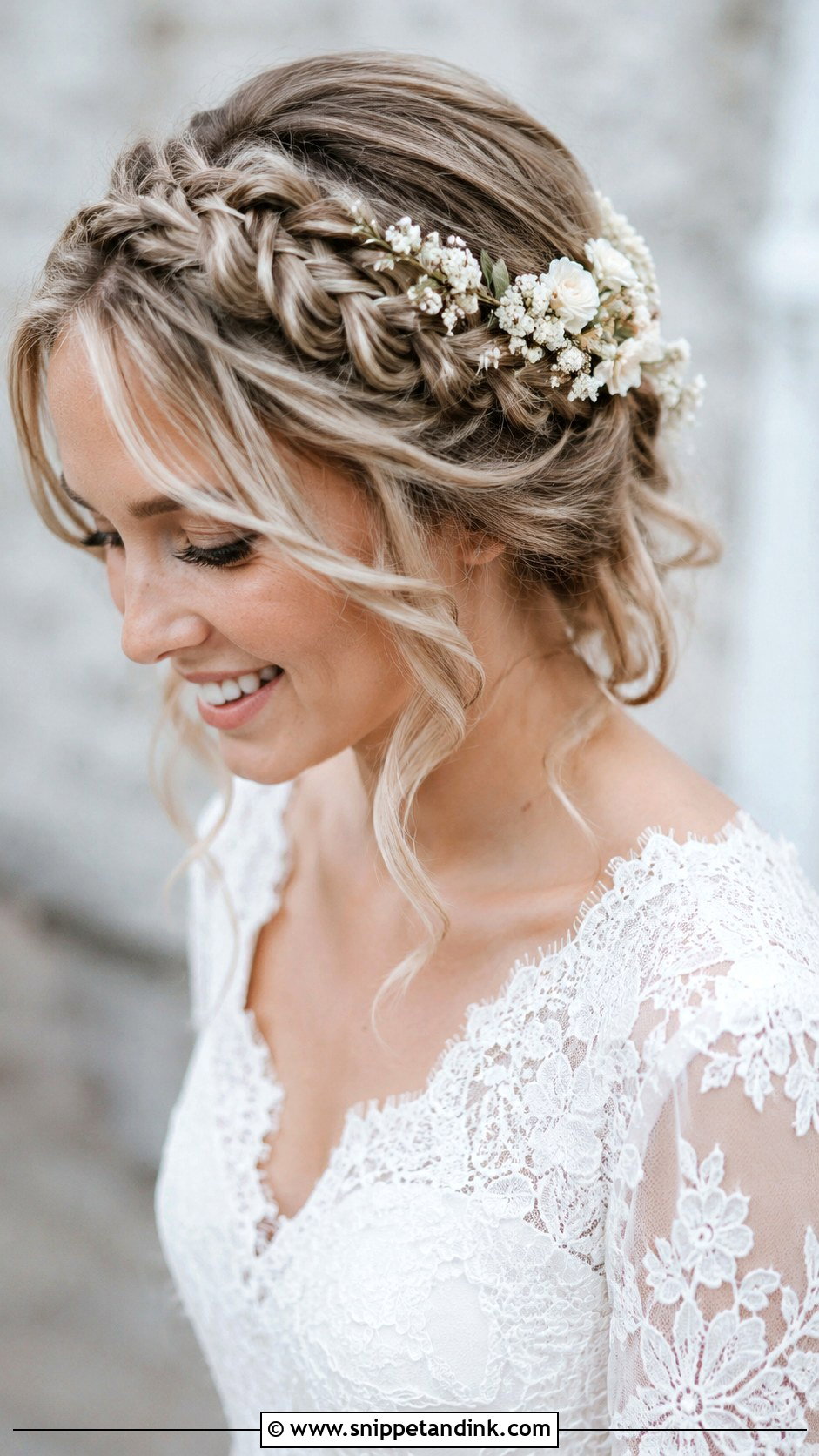 Fall Wedding Crown Braid For Bride - Snippet and Ink - 20 Fall Wedding Hair for Bride Ideas