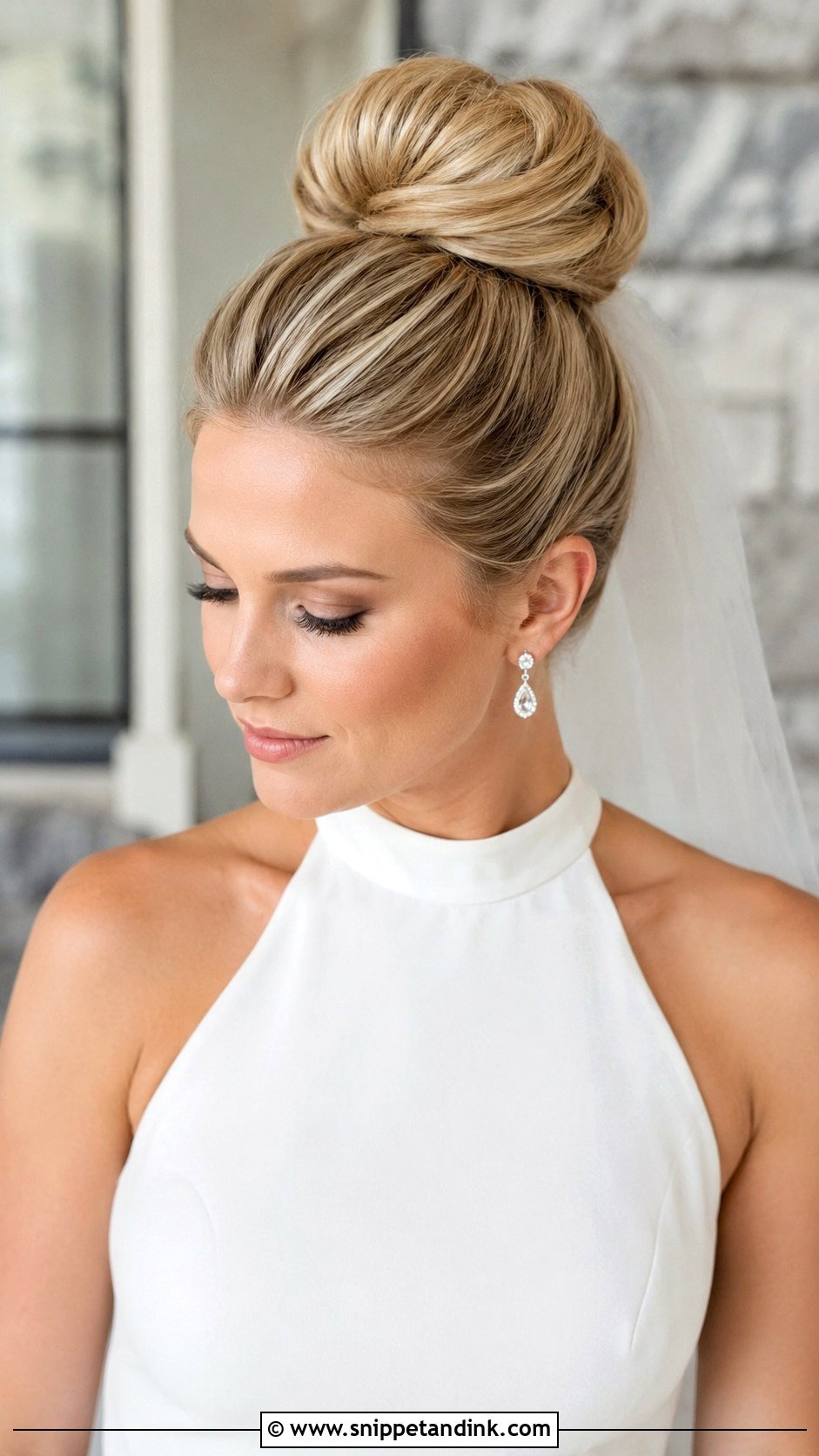 Fall Wedding High Bun For Bride - Snippet and Ink - 20 Fall Wedding Hair for Bride Ideas