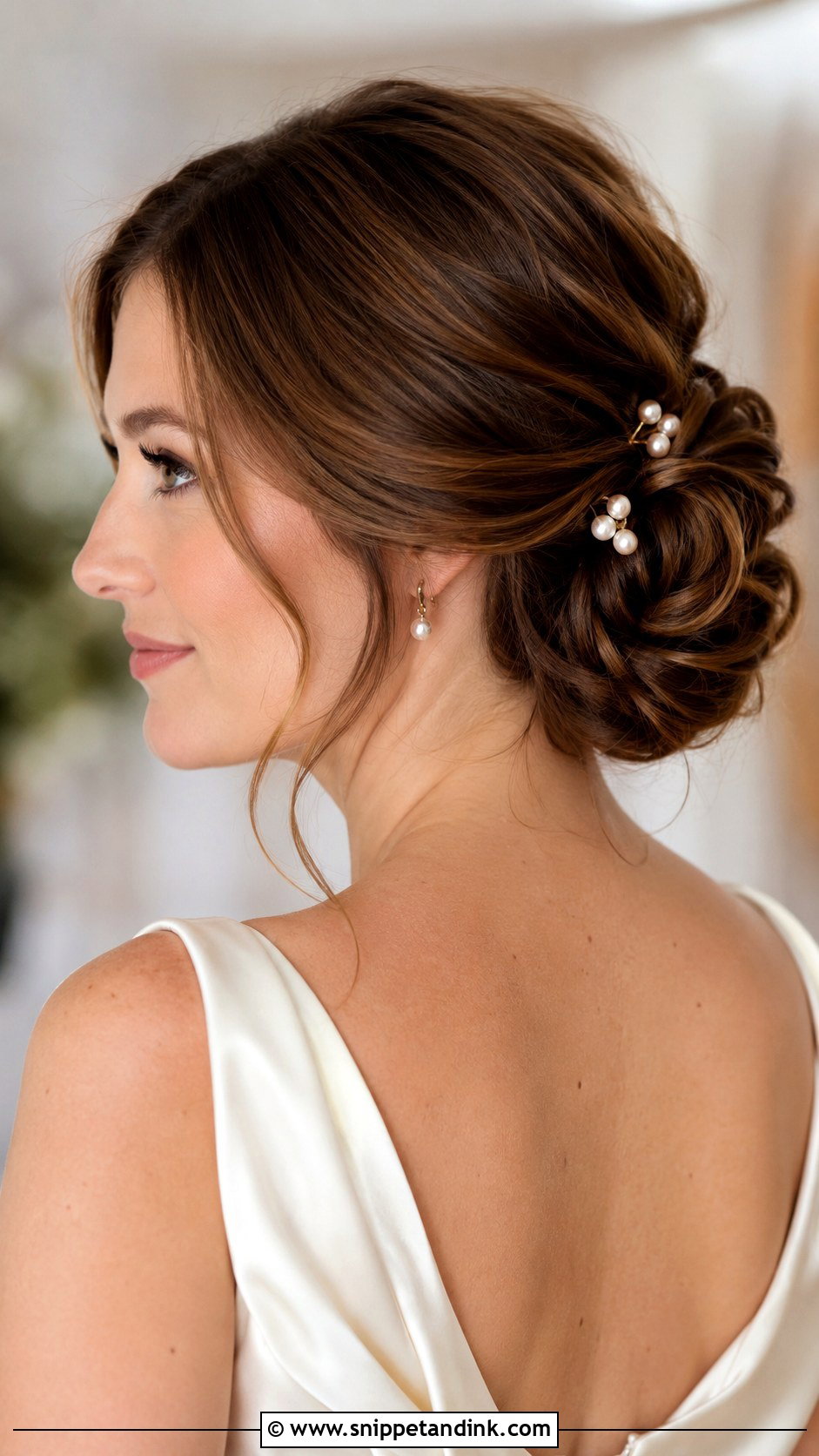 Fall Wedding Low Bun For Bride - Snippet and Ink - 20 Fall Wedding Hair for Bride Ideas