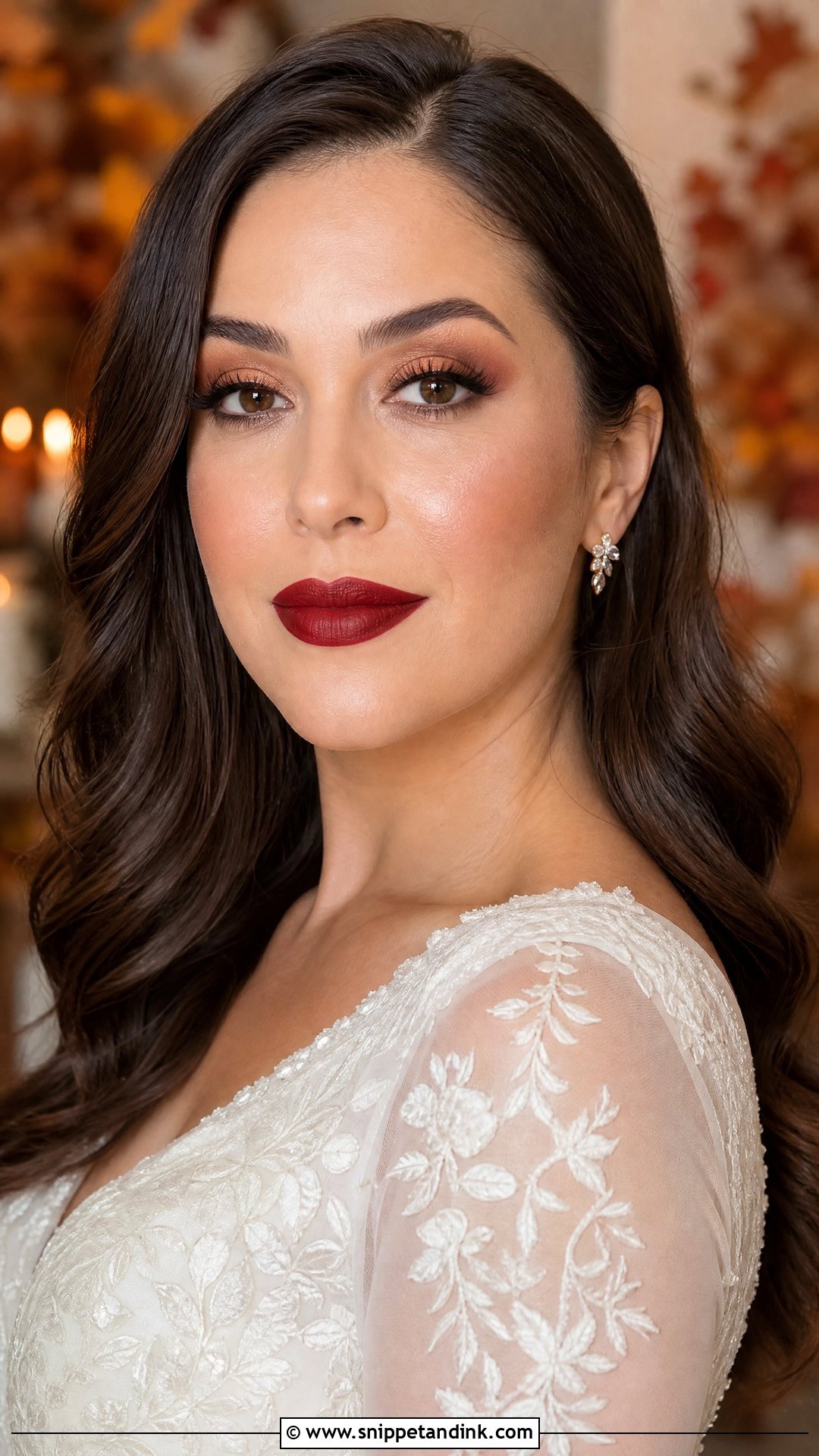 Fall Wedding Makeup With Red Lipstick - Snippet and Ink - 20 Wedding Makeup Red Lipstick Ideas