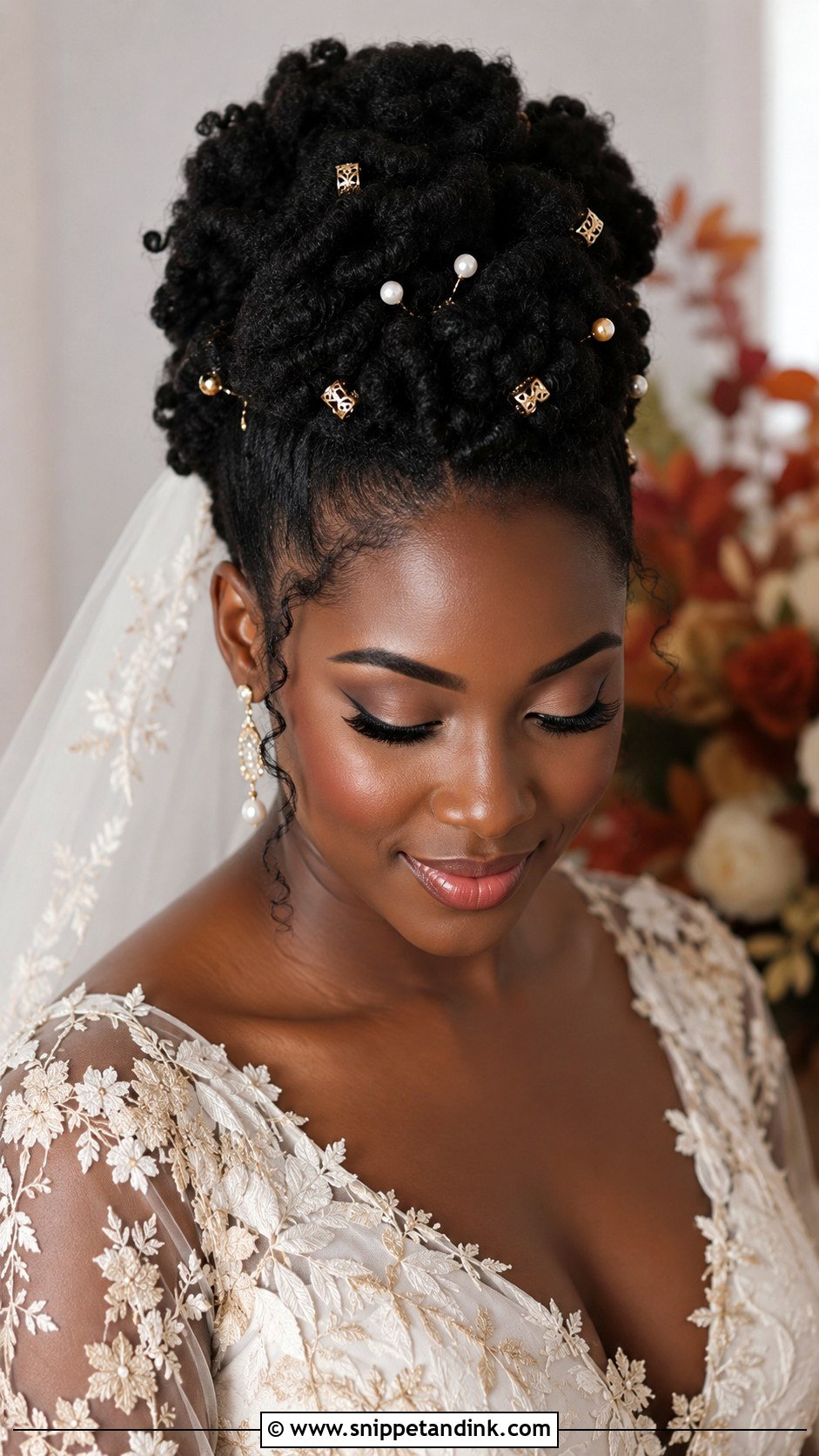 Fall Wedding Natural Hair Updo For Bride - Snippet and Ink - 20 Fall Wedding Hair for Bride Ideas