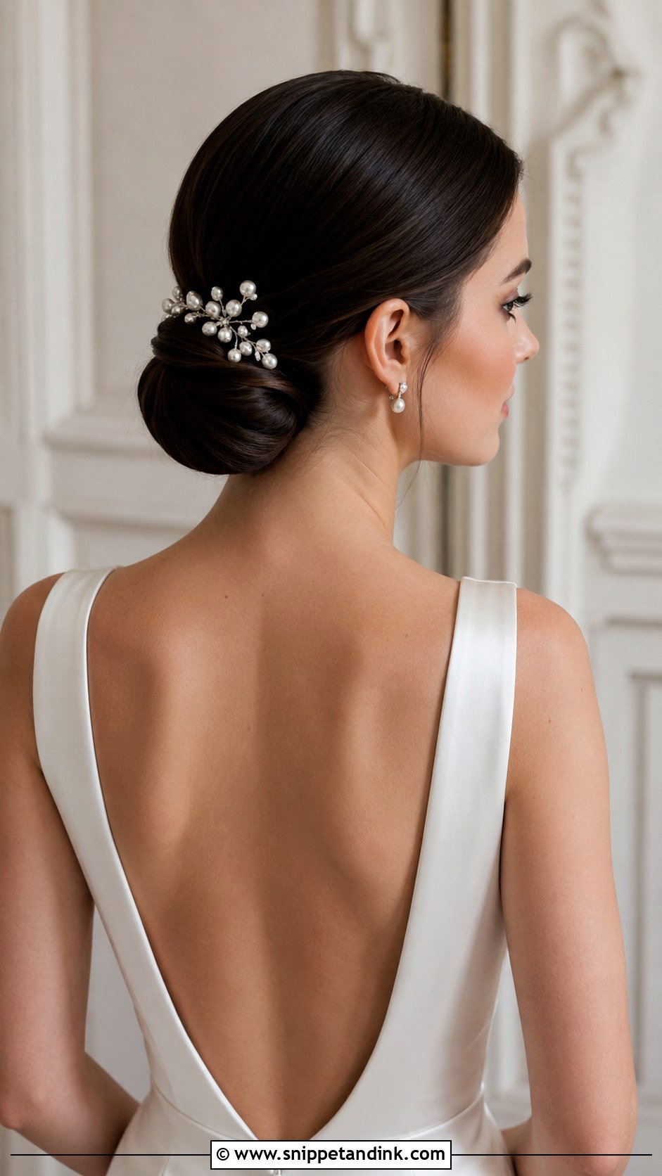 Fall Wedding Sleek Chignon For Bride - Snippet and Ink - 20 Fall Wedding Hair for Bride Ideas