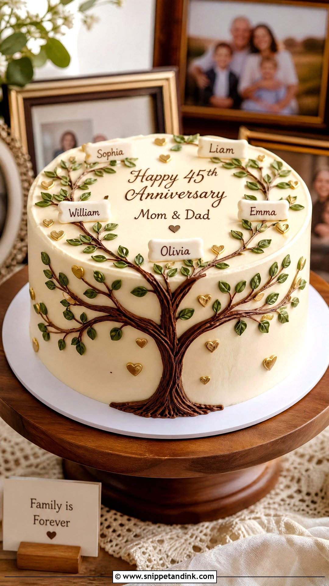 Family Tree Anniversary Cake for Parents - Snippet and Ink - 30 Anniversary Cake for Parents