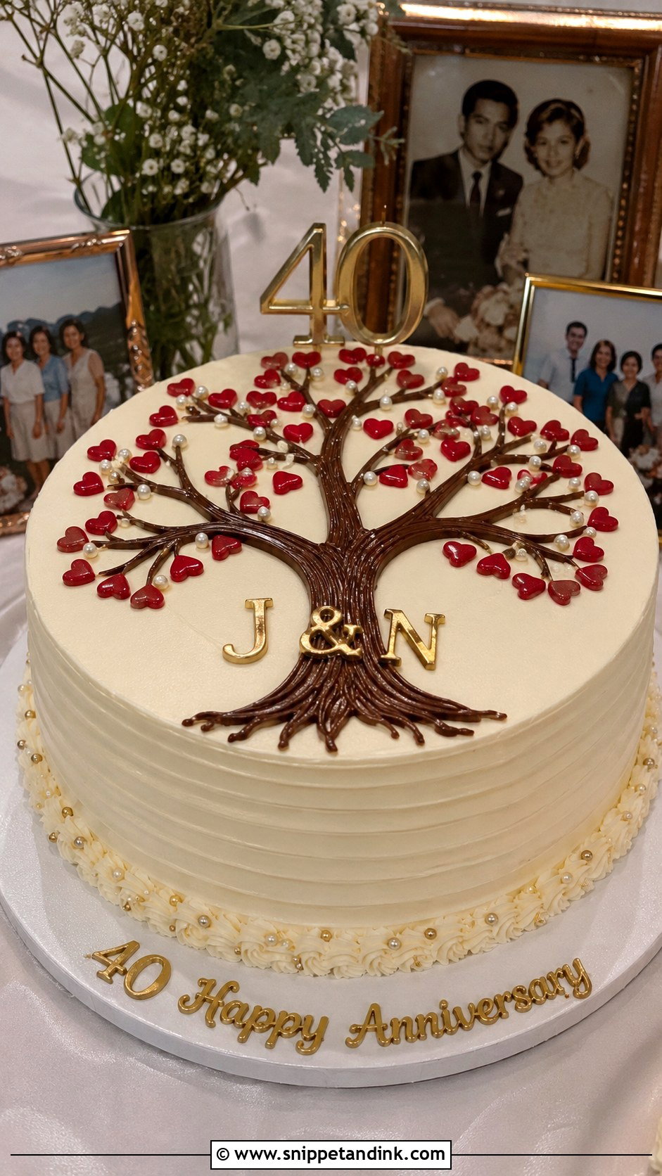 Family Tree Anniversary Cake - Snippet and Ink - 20 40th Anniversary Cake for Parents