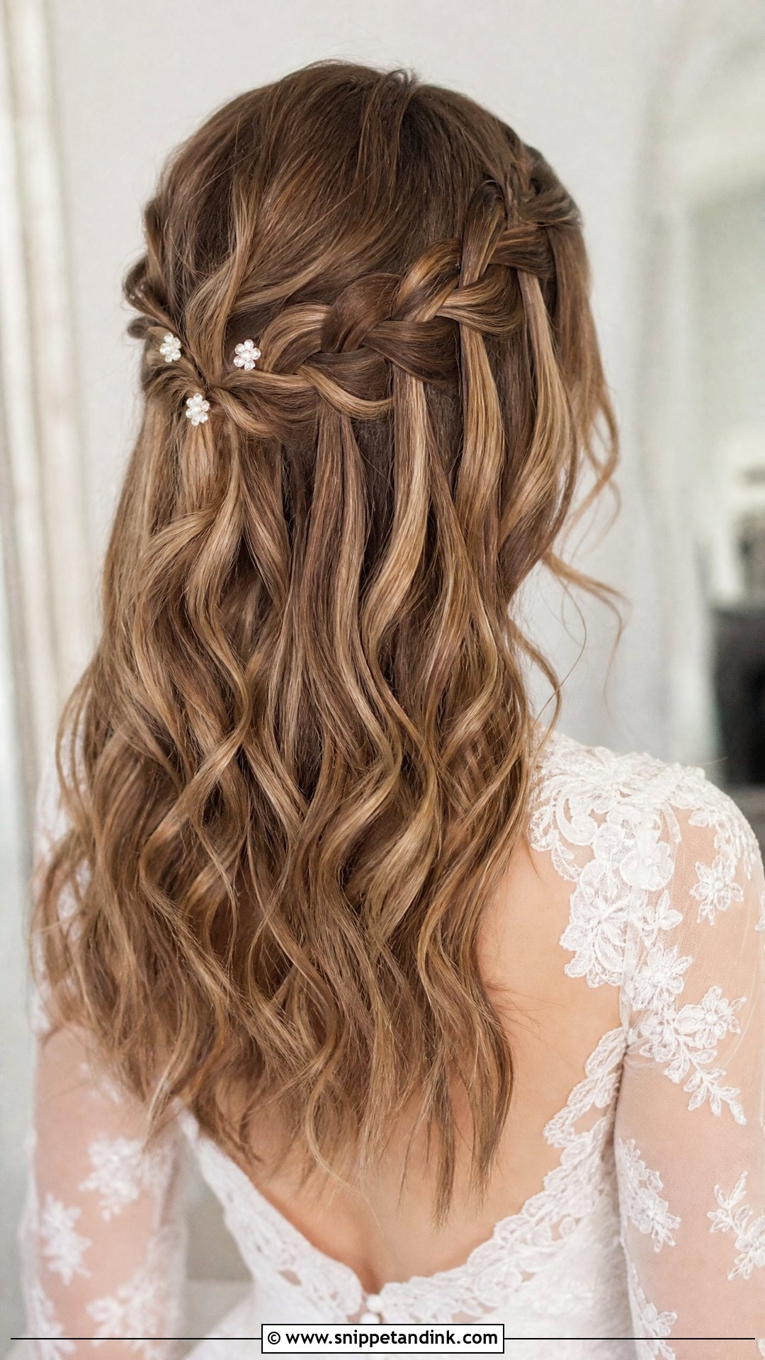 Fantasy Wedding Hairstyle With Waterfall Braid - Snippet and Ink - 15 Fantasy Wedding Hairstyles
