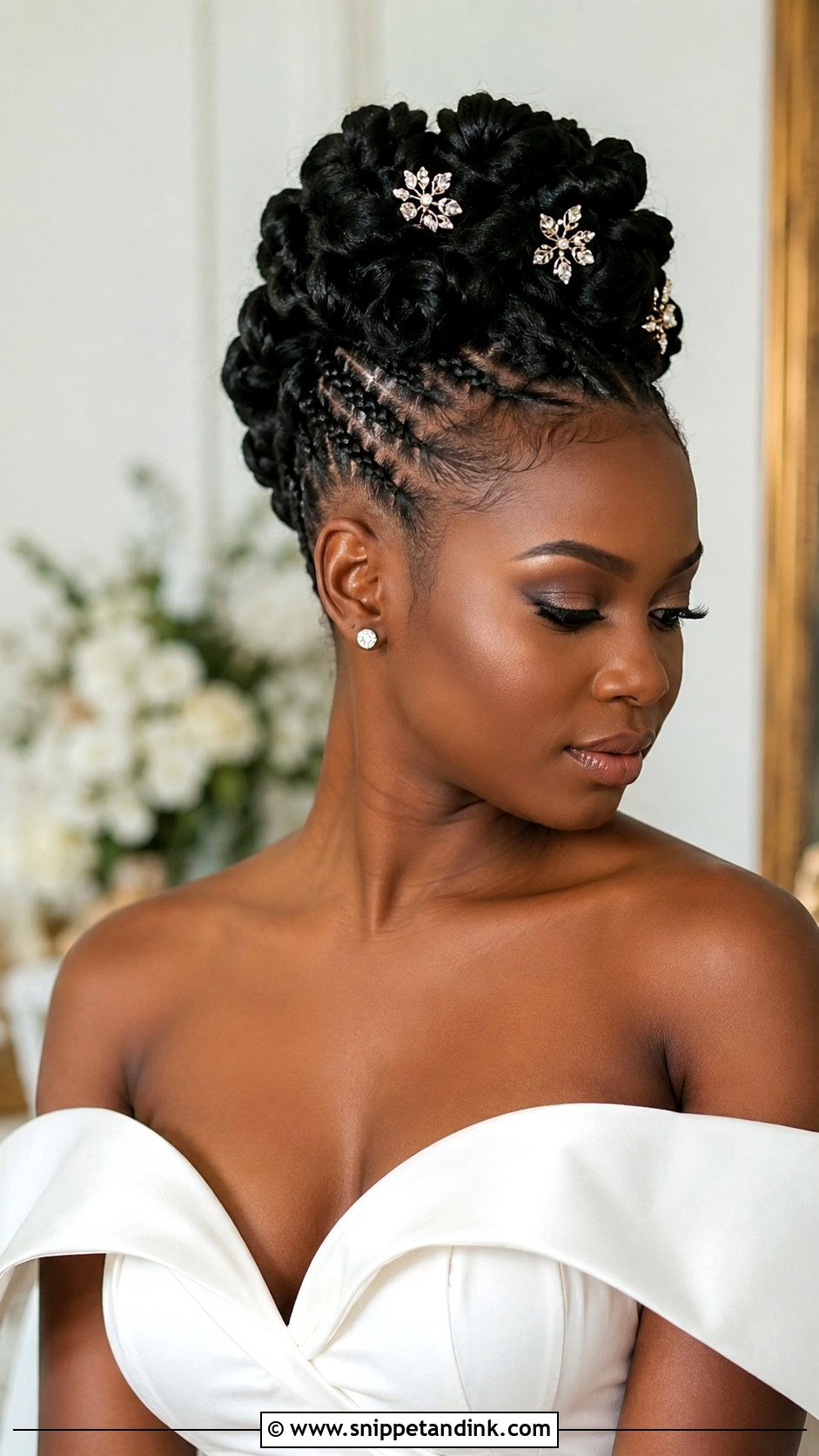 Faux Hawk Braided Updo - Snippet and Ink - 20 Bridal Hair Updo Black Women Ideas