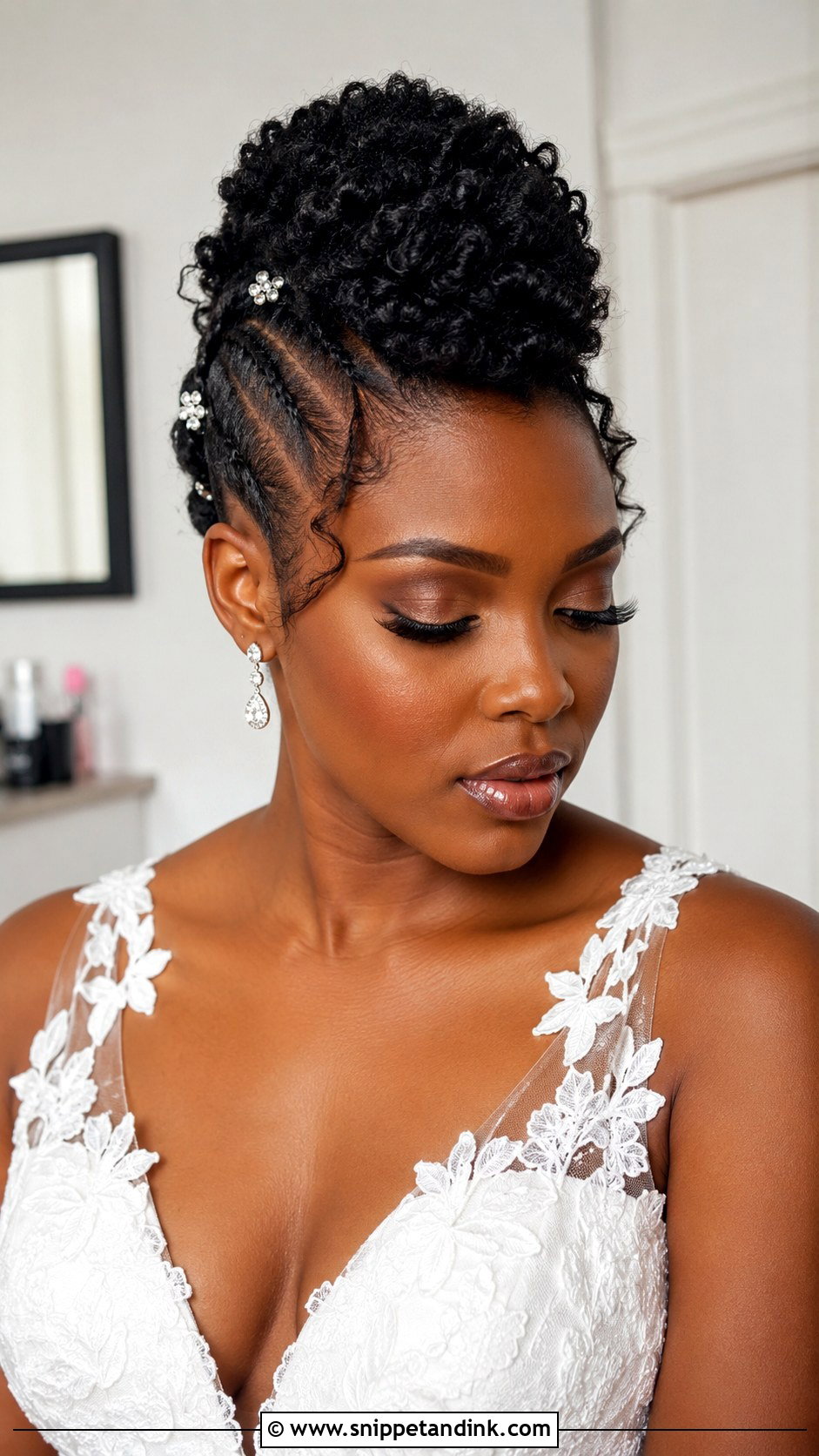 Faux Hawk Updo for Black Brides - Snippet and Ink - 25 Black Hair Bride Hairstyles