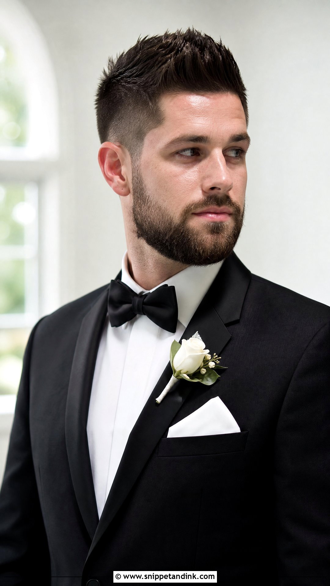 Faux Hawk With Beard - Snippet and Ink - 20 Groom Hairstyle Men Wedding with Beard Ideas