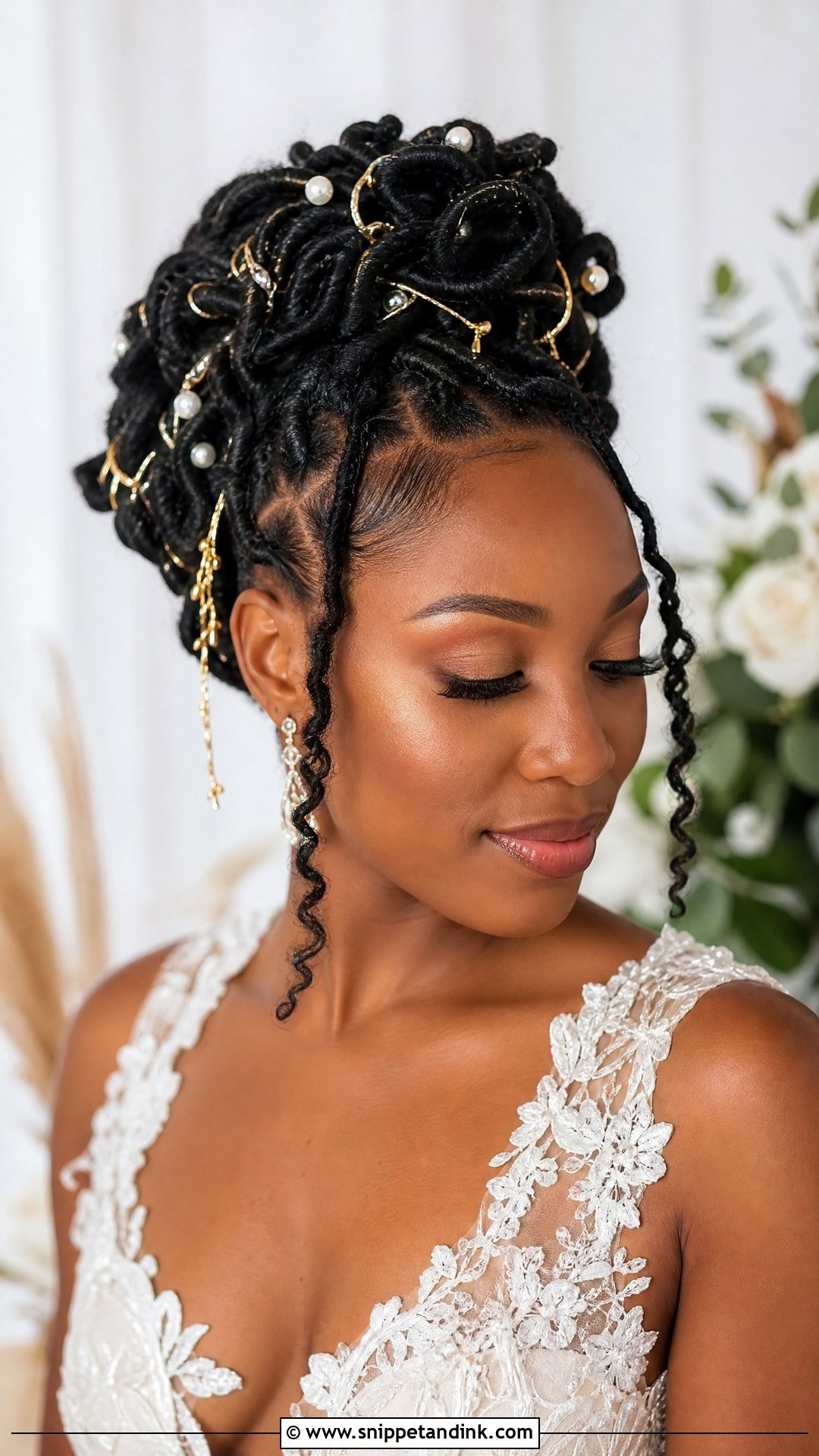 Faux Locs Bridal Style - Snippet and Ink - 20 Wedding Hair Black Hair Ideas