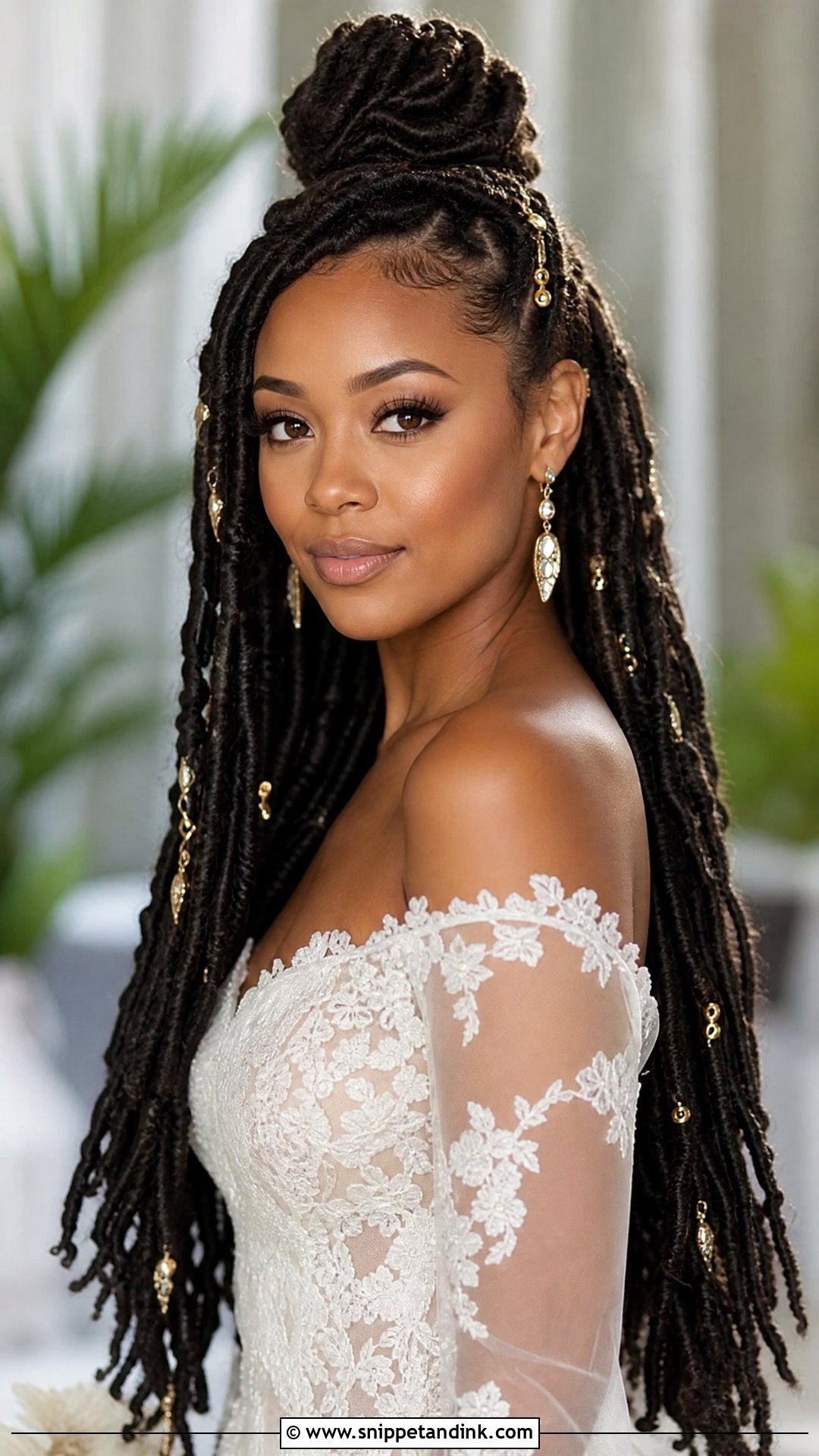Faux Locs Half Up Half Down - Snippet and Ink - 30 Wedding Hairstyles Black Women