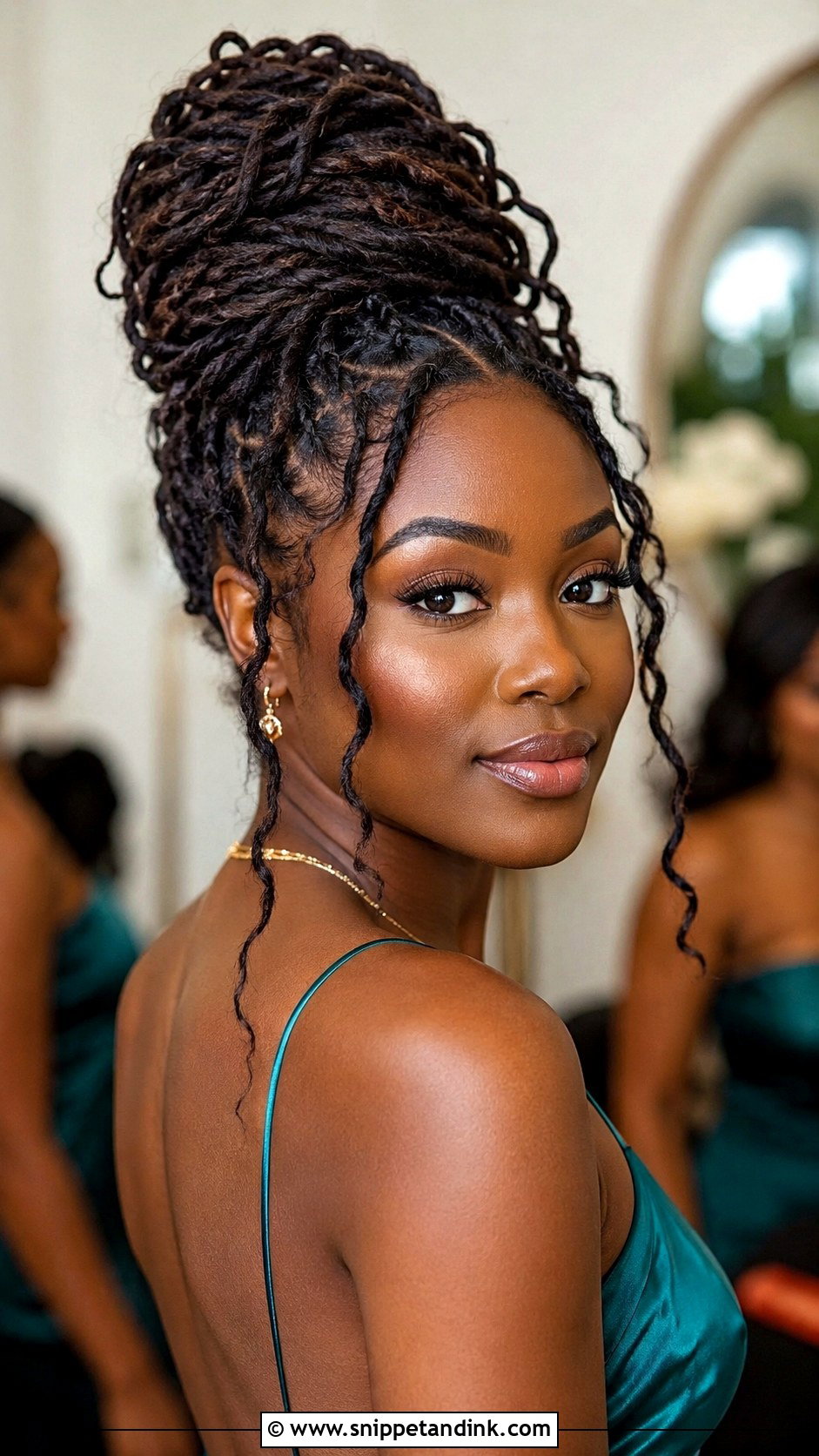 Faux Locs Updo For Black Bridesmaid - Snippet and Ink - 20 Bridesmaid Hairstyles Black Hair