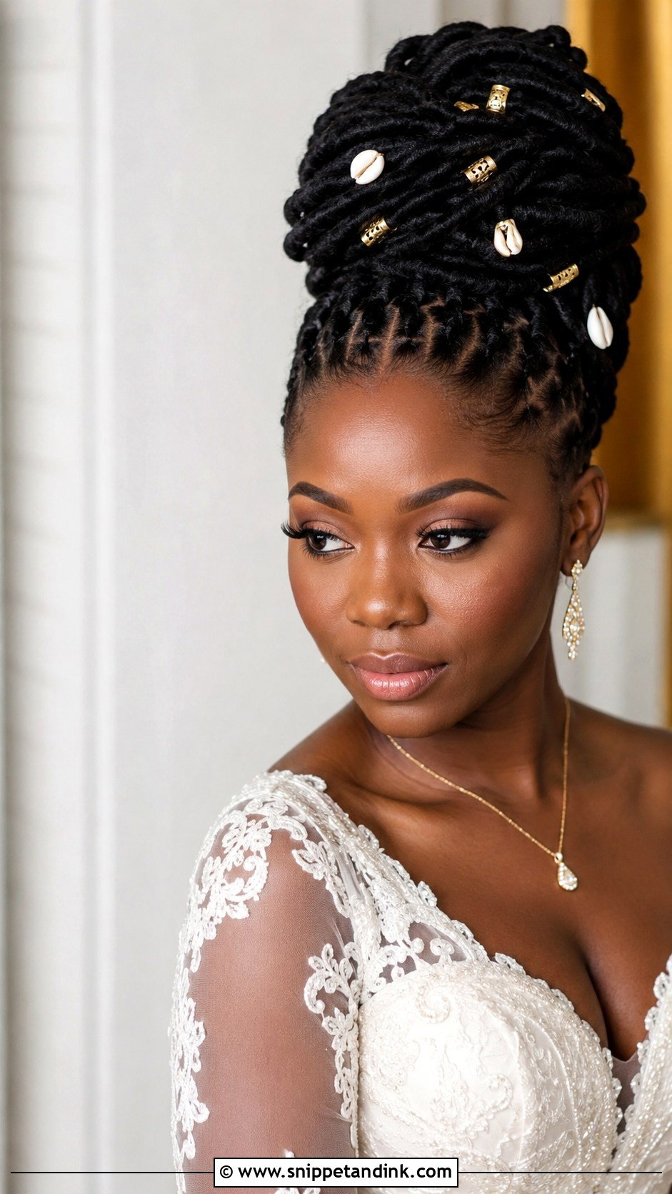 Faux Locs Updo for Brides - Snippet and Ink - 25 Bridal Hair Styles for Black Women