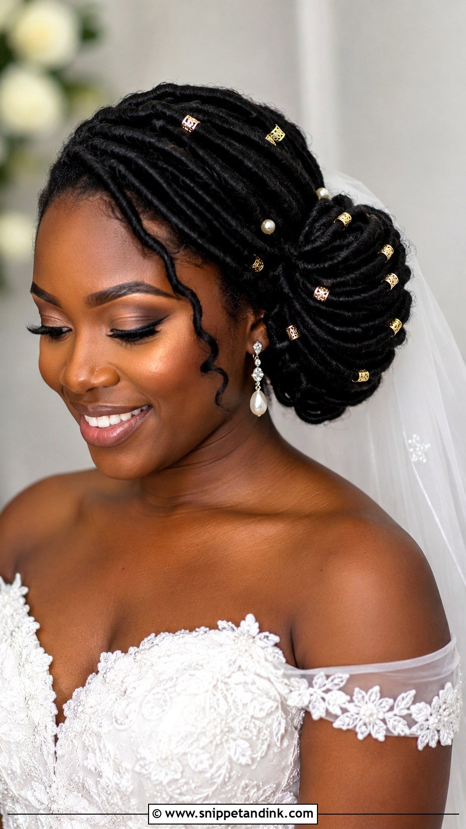 Faux Locs Wedding Updo - Snippet and Ink - 15 Updo Styles for Black Women Wedding
