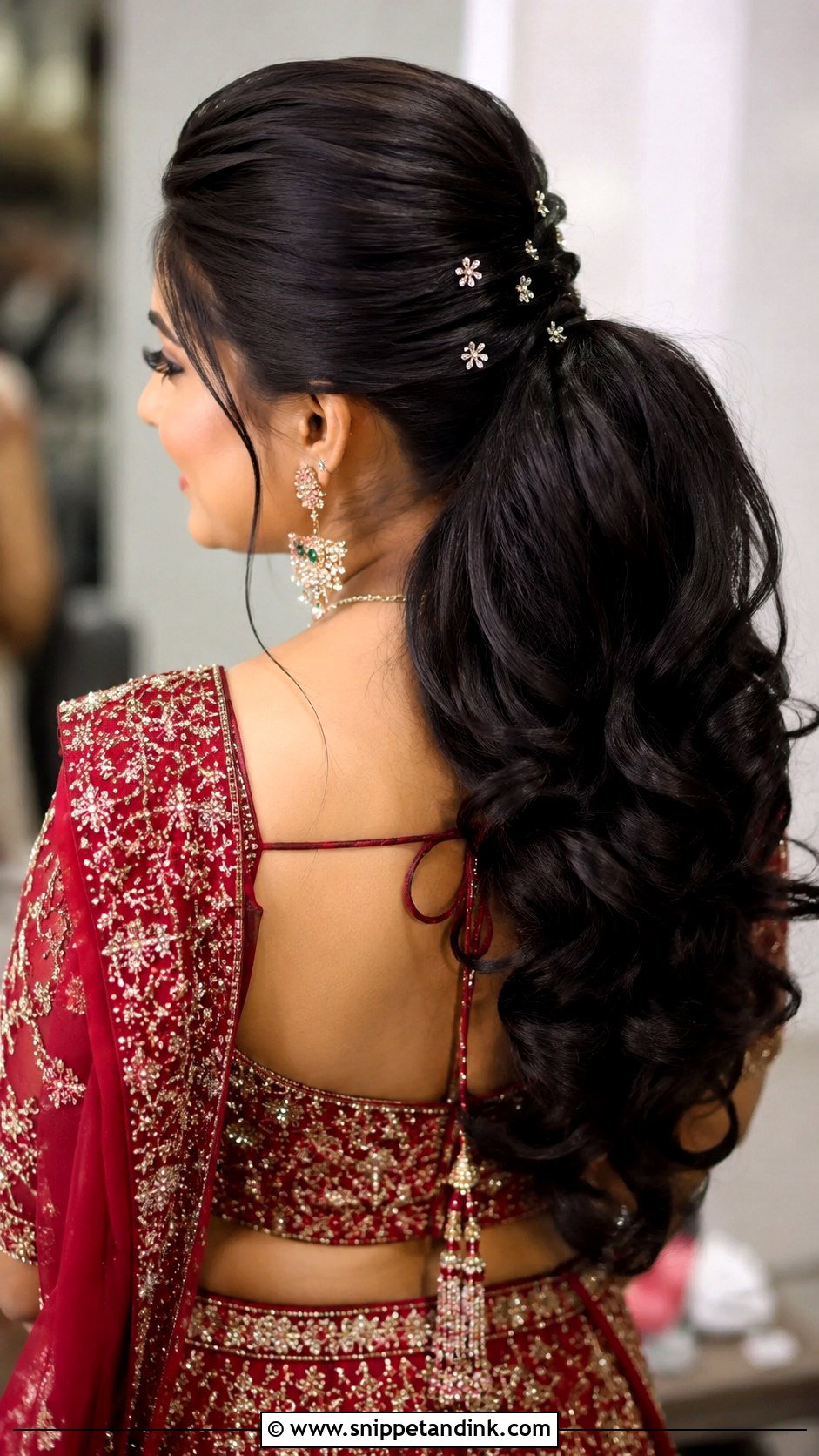 Faux Voluminous Ponytail - Snippet and Ink - 30 Indian Wedding Pony Hairstyles