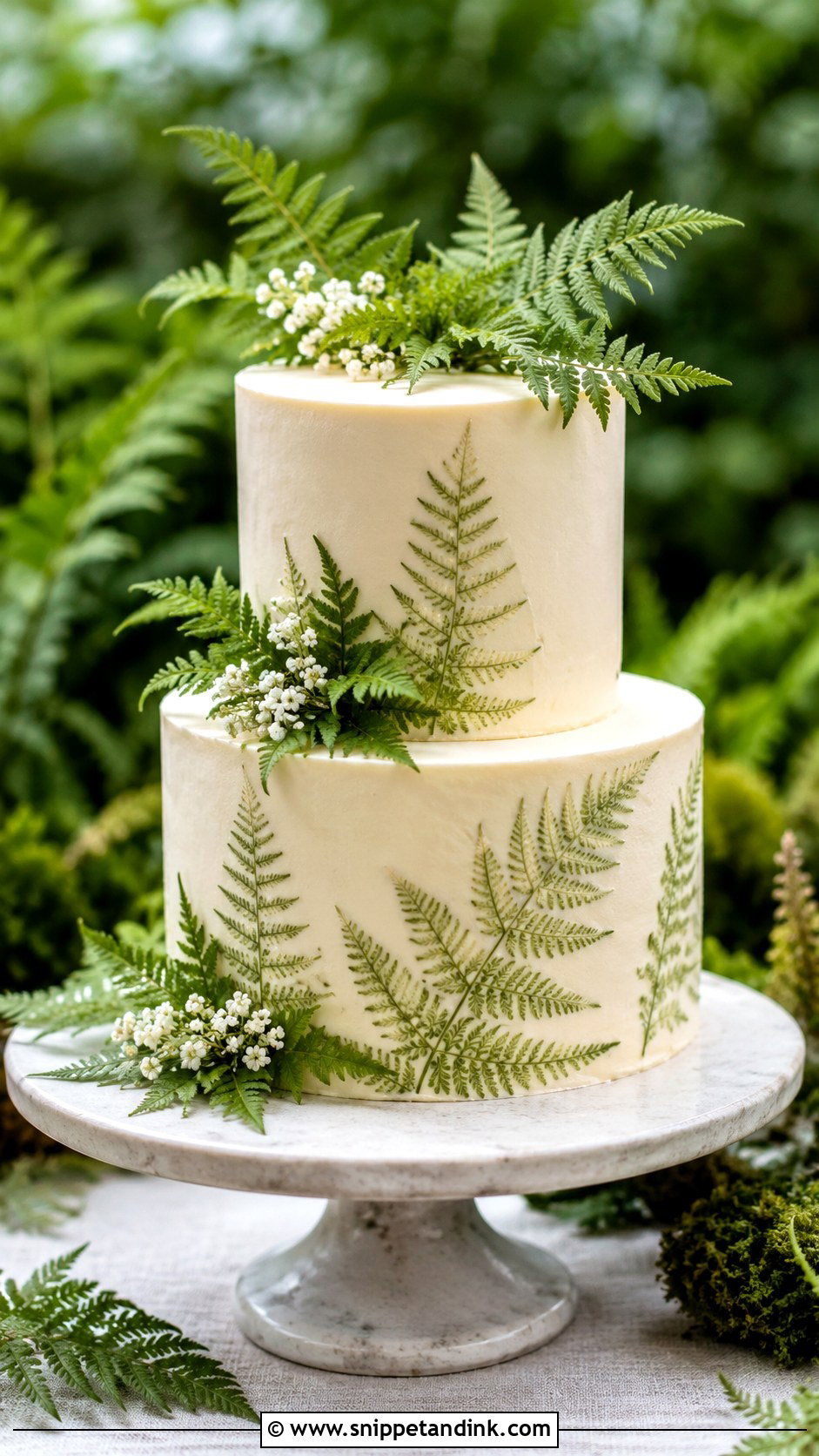 Fern Forest Wedding Cake - Snippet and Ink - 20 Simple Forest Wedding Cake Ideas
