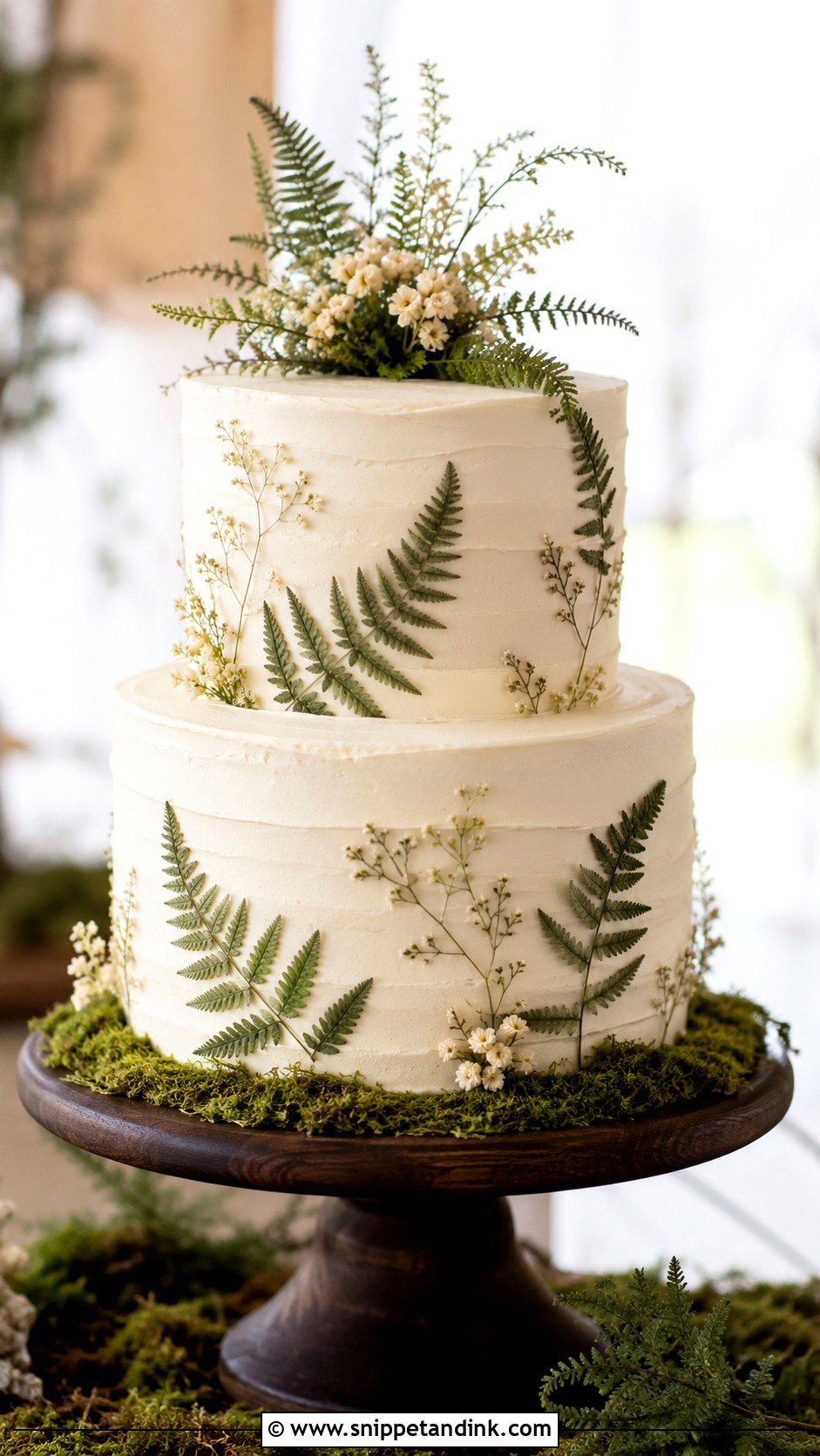 Fern Wedding Cake - Snippet and Ink - 25 Rustic Greenery Wedding Cake Ideas