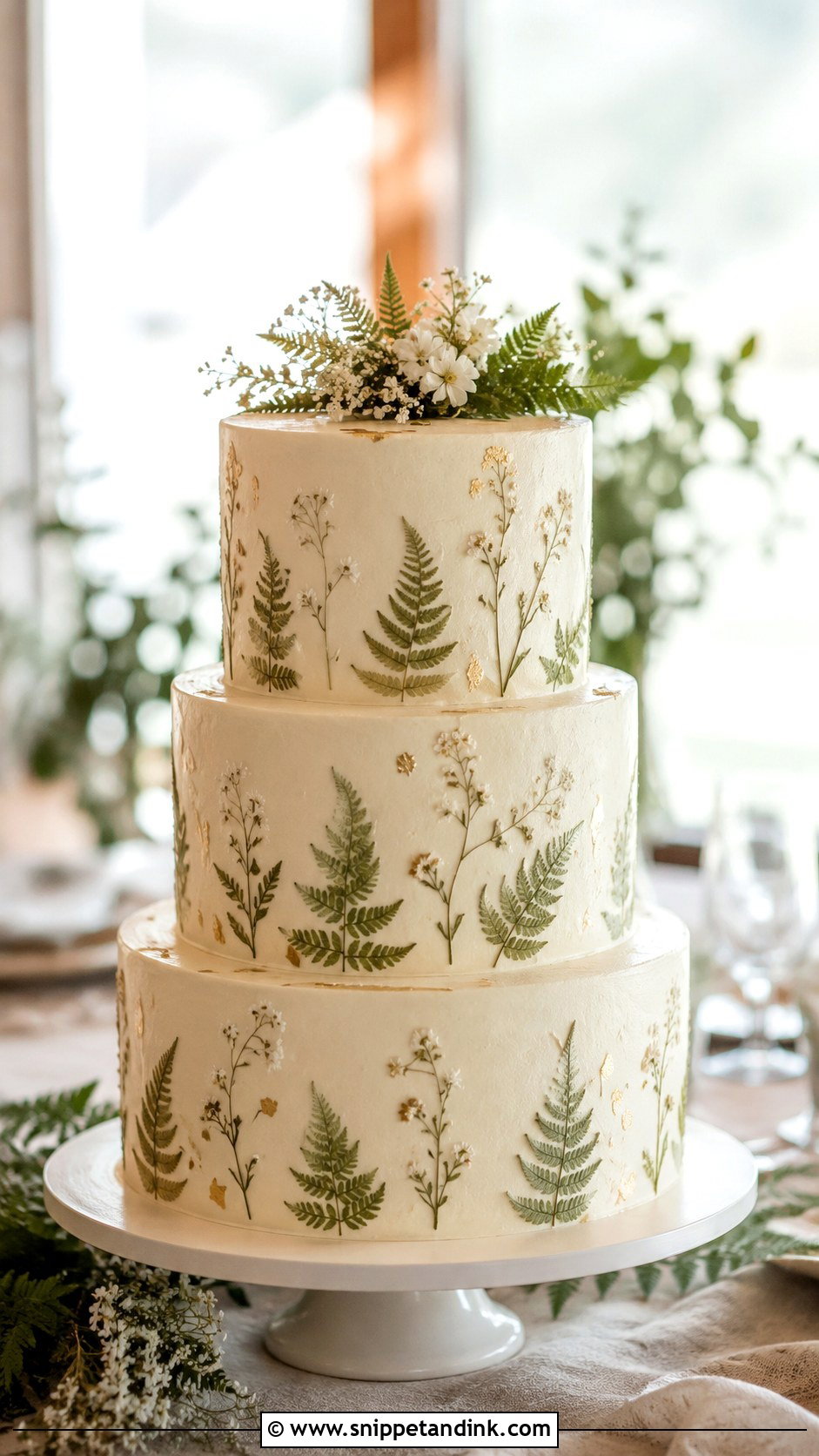 Fern Wedding Cake - Snippet and Ink - 20 Woodlands Cake Ideas for Wedding