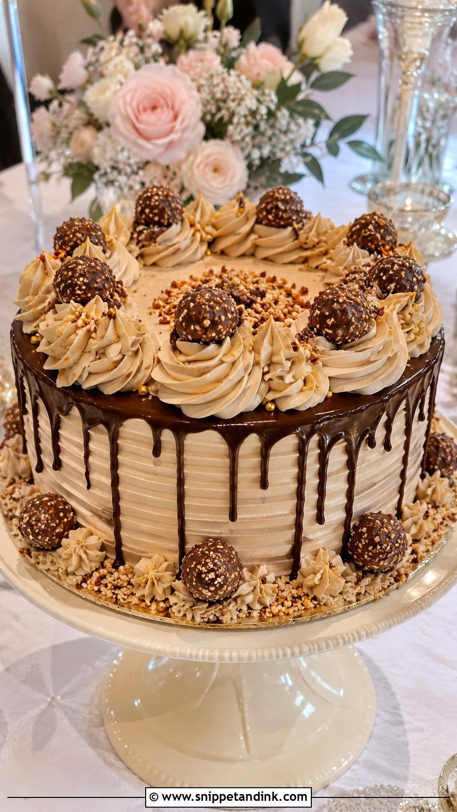 Ferrero Rocher Buttercream Wedding Cake - Snippet and Ink - 20 Ferrero Rocher Cake Decorating Ideas for Wedding