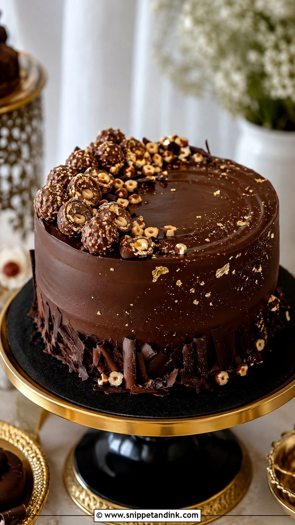 Ferrero Rocher Chocolate Ganache Wedding Cake - Snippet and Ink - 20 Ferrero Rocher Cake Decorating Ideas for Wedding