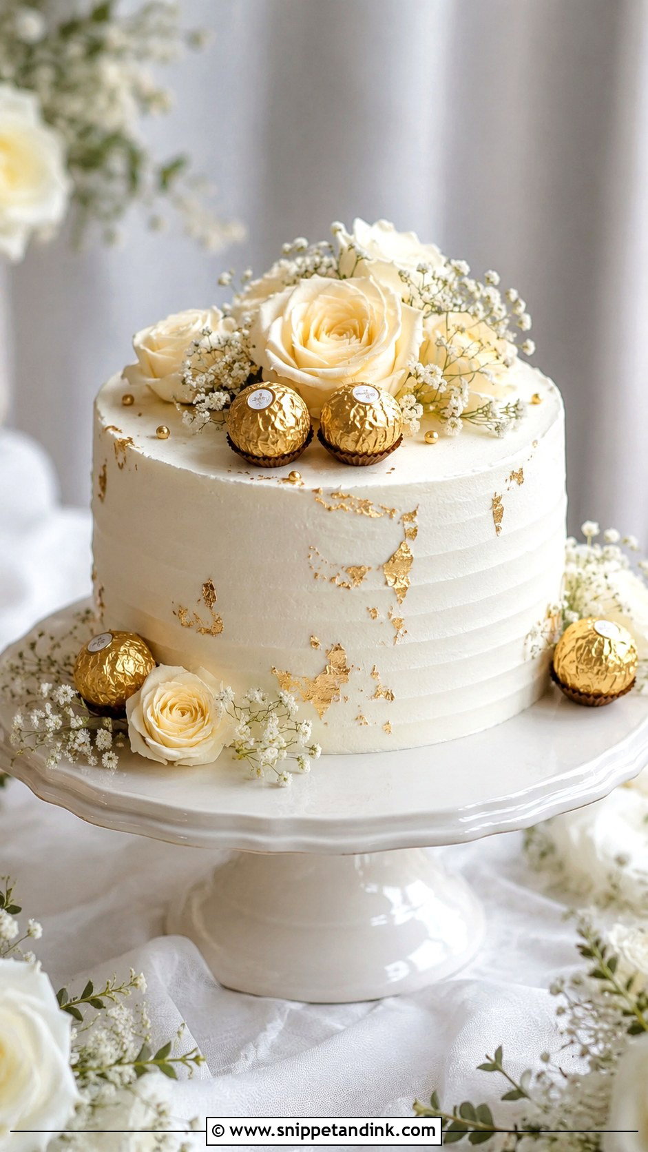 Ferrero Rocher White Wedding Cake - Snippet and Ink - 20 Ferrero Rocher Cake Decorating Ideas for Wedding