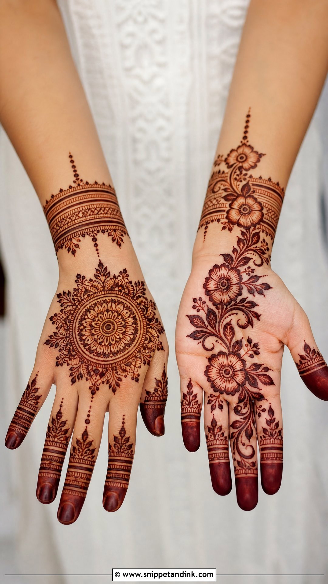 Festive Mehndi Design For Both Hands - Snippet and Ink - 25 Mehndi New Design Ideas